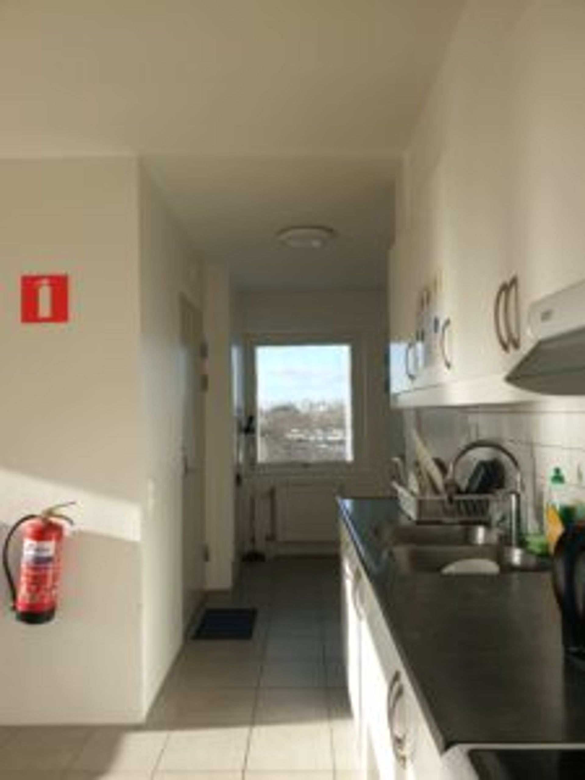 A shared kitchen in student accommodation.