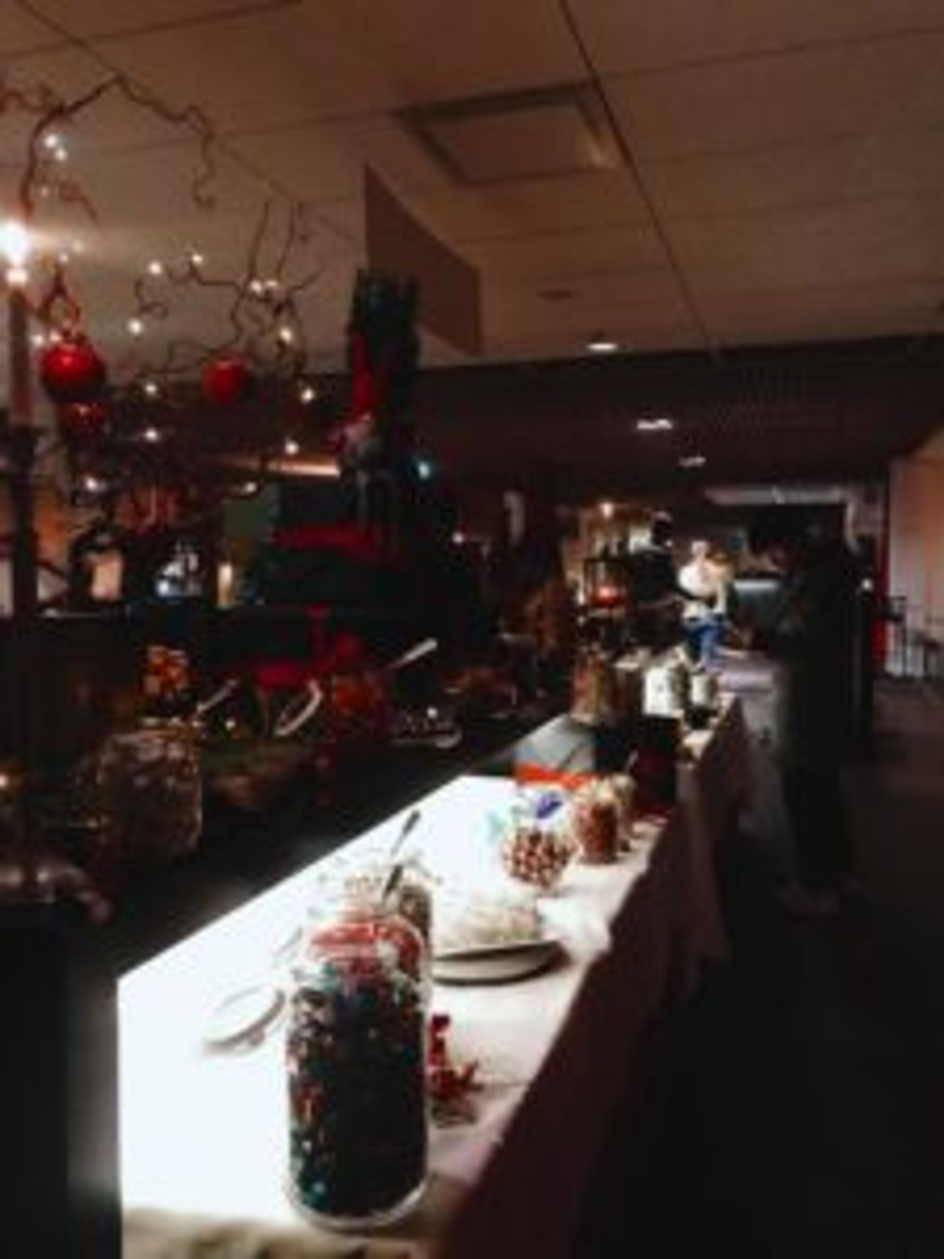 A long table covered with Swedish Christmas sweets.