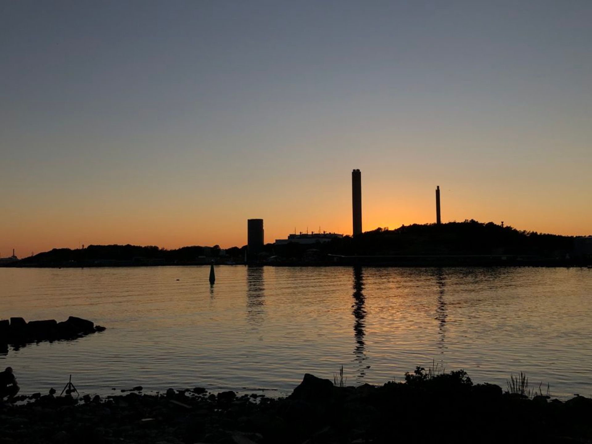 Orange sunset in Gothenburg. 