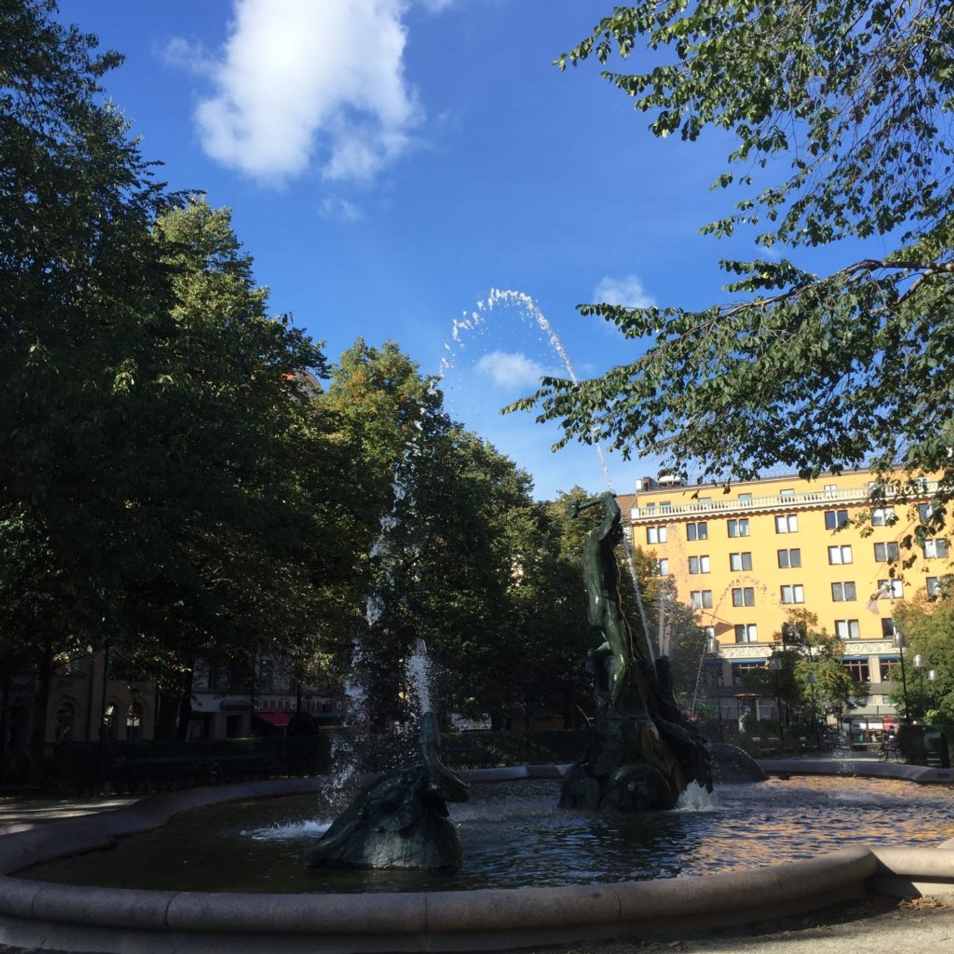 A large fountain in Stockholm.