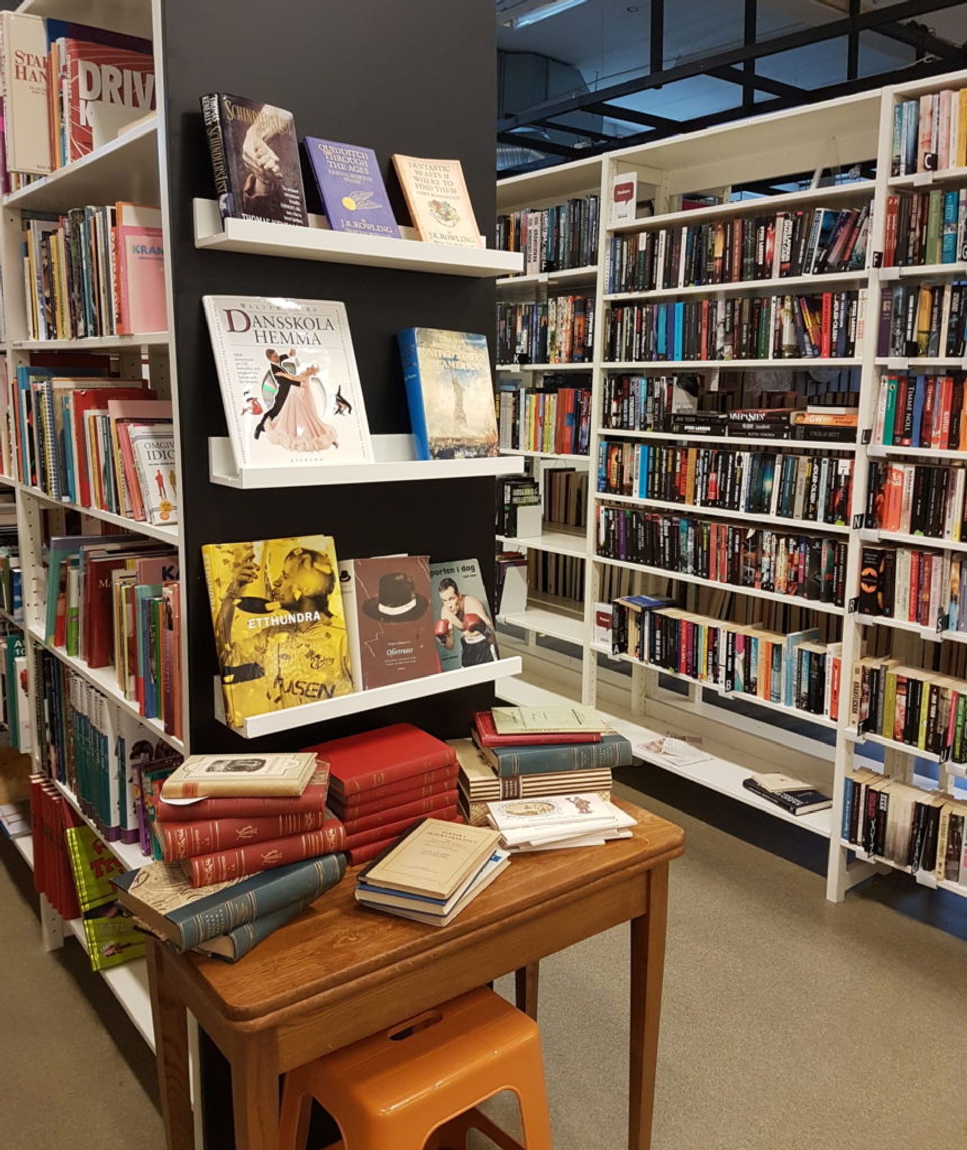 Shelves of books.