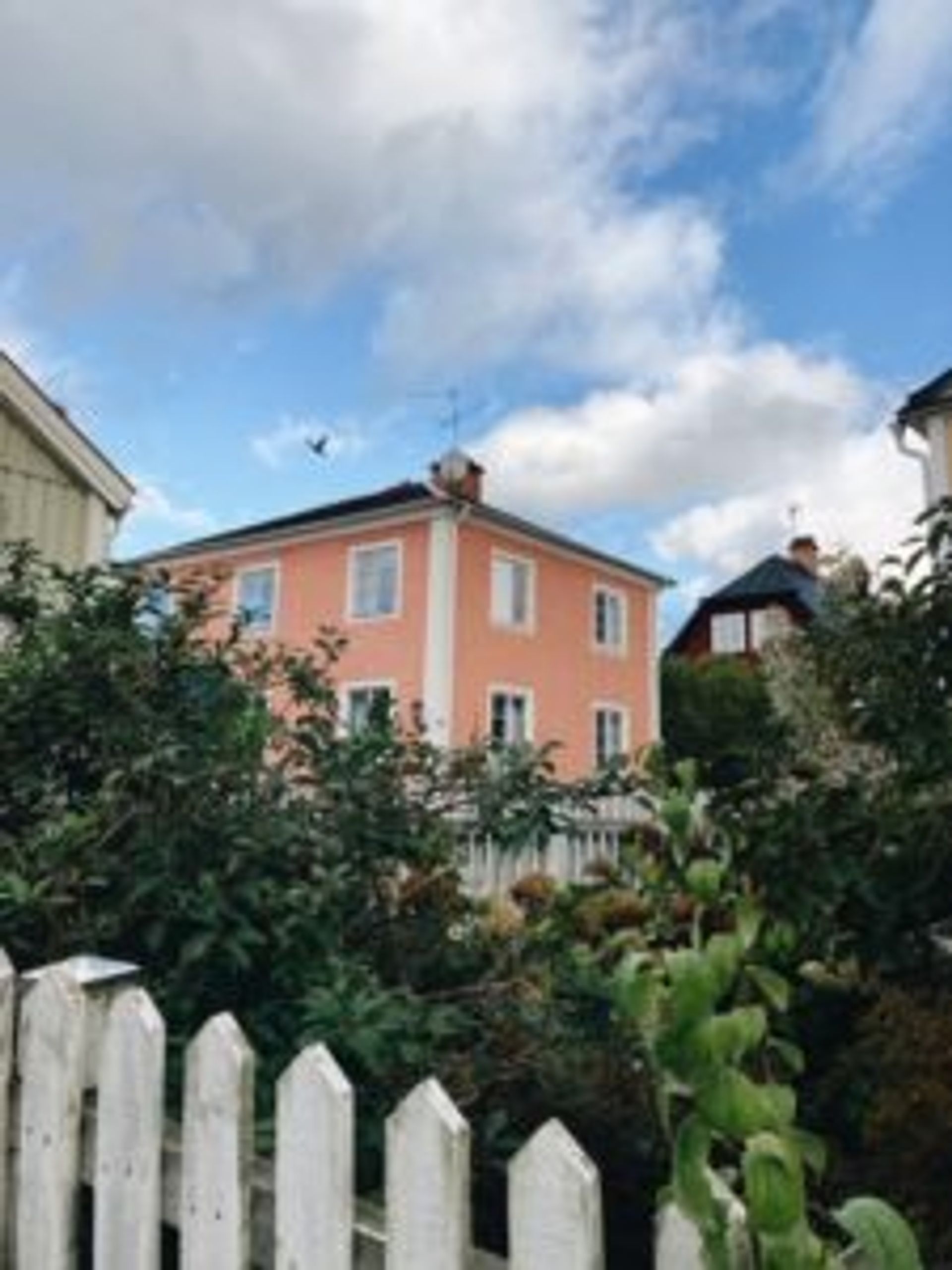 A pink house.