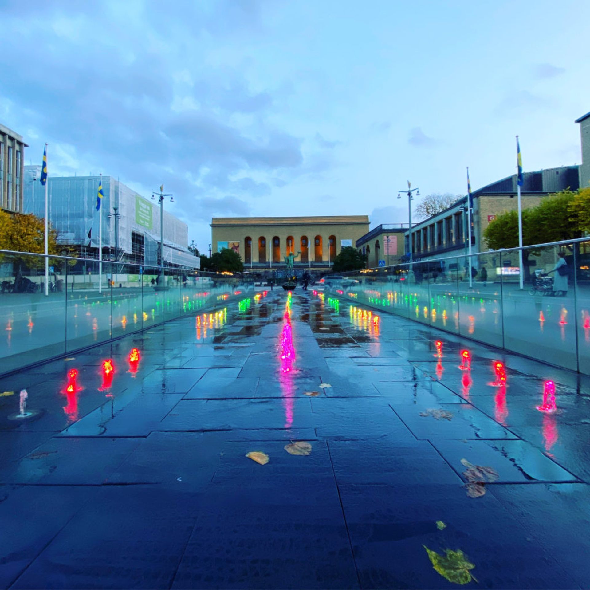 Light installation outside of Gothenburg's art museum.