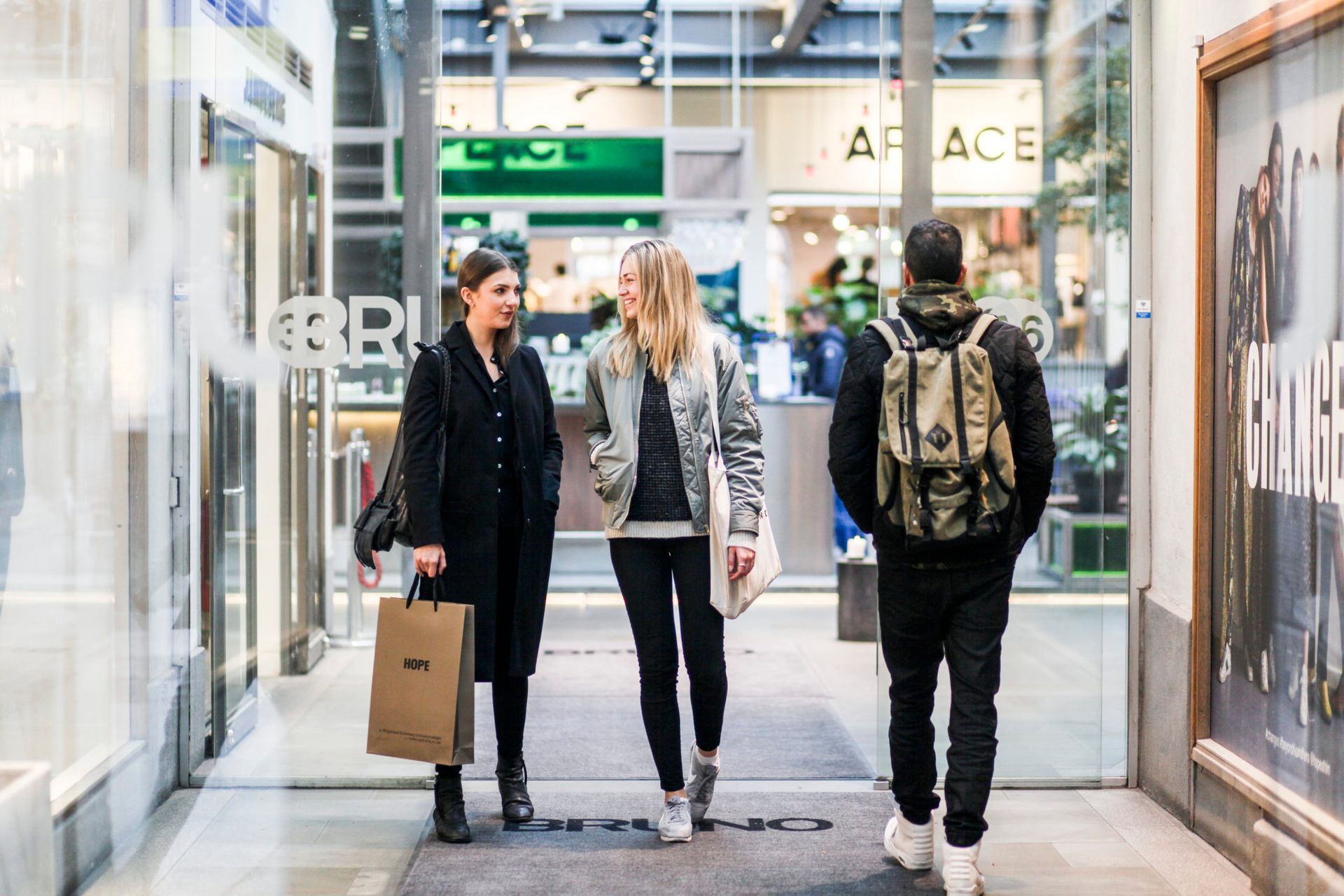 Walking and shopping in stockholm mall