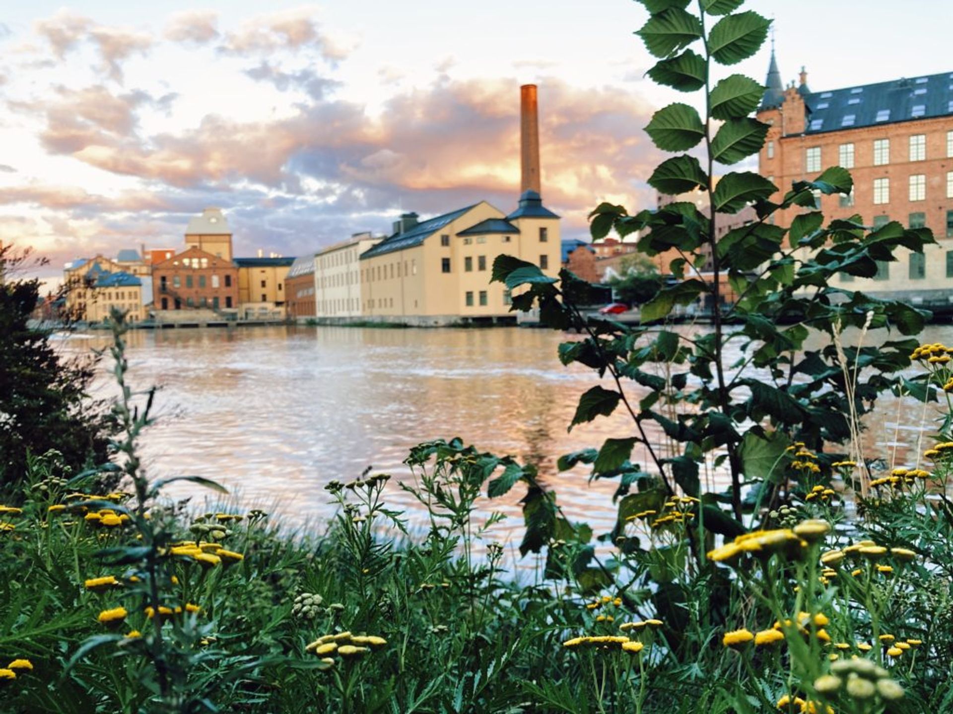 Picture of buildings and lake