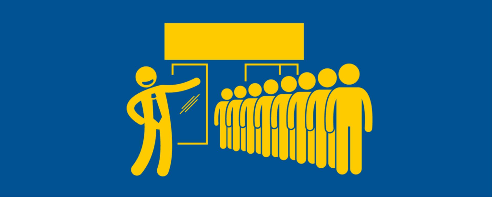 Picture showing an illustration of people queuing