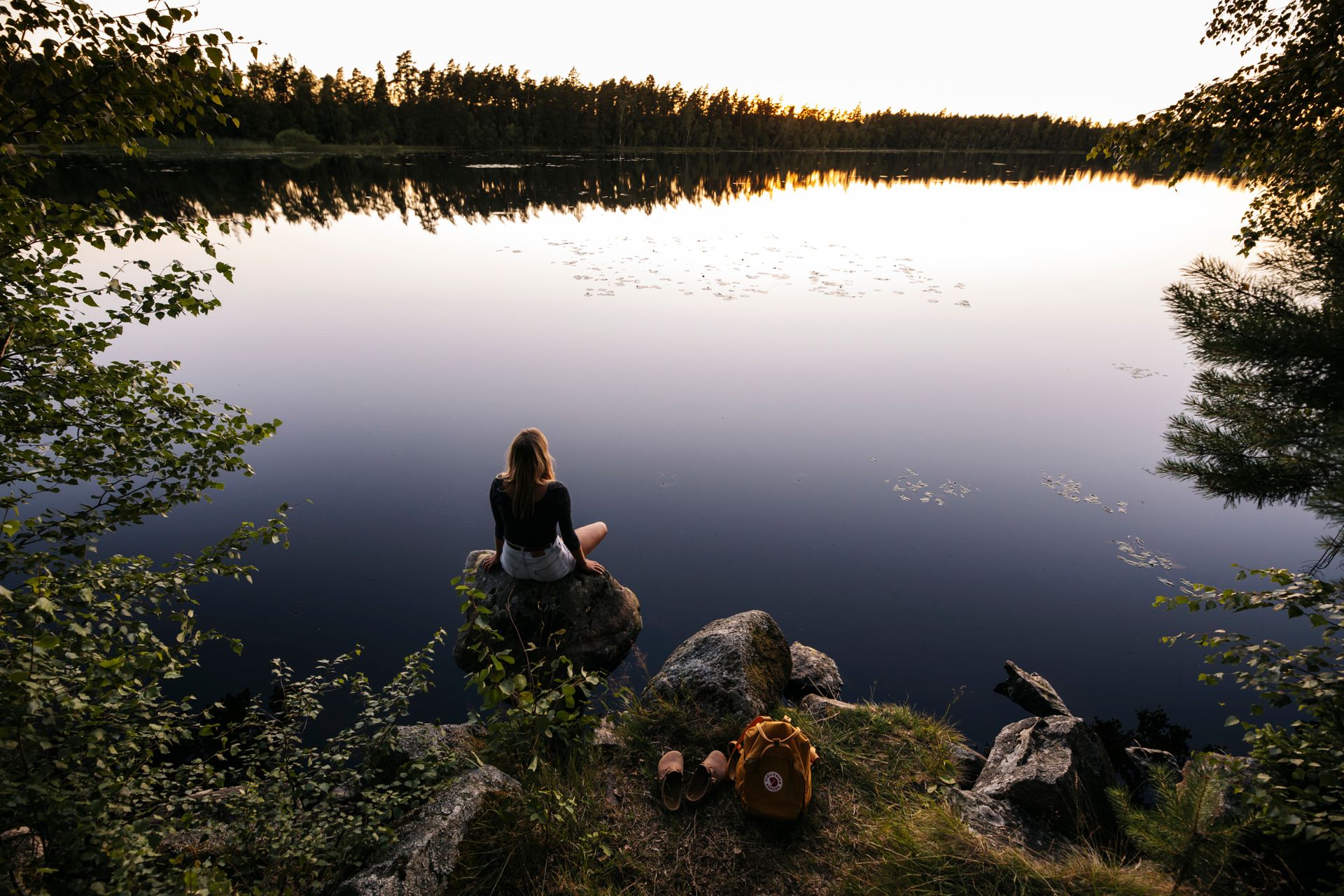 Relaxing by the lake