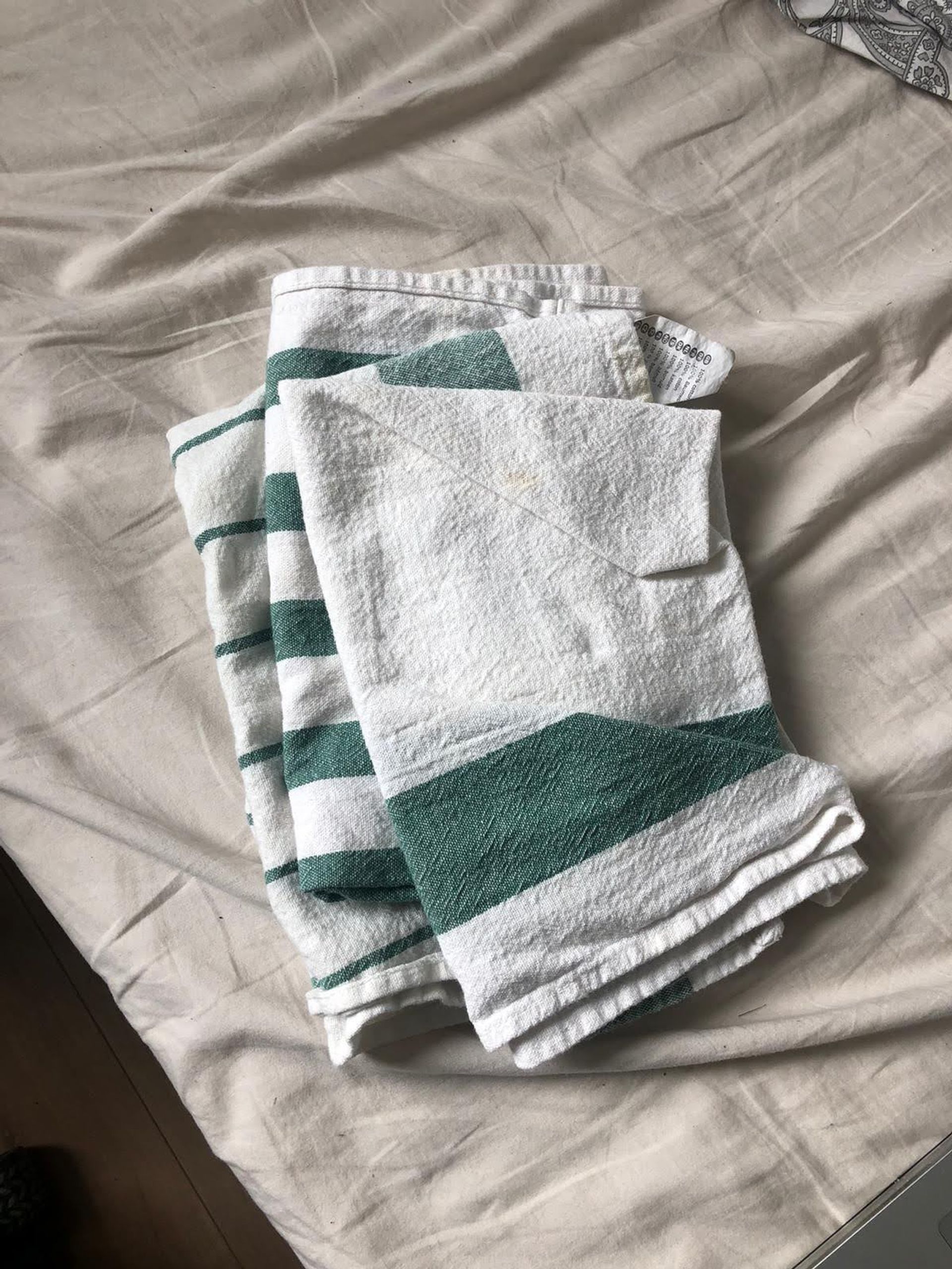 Folded kitchen towels