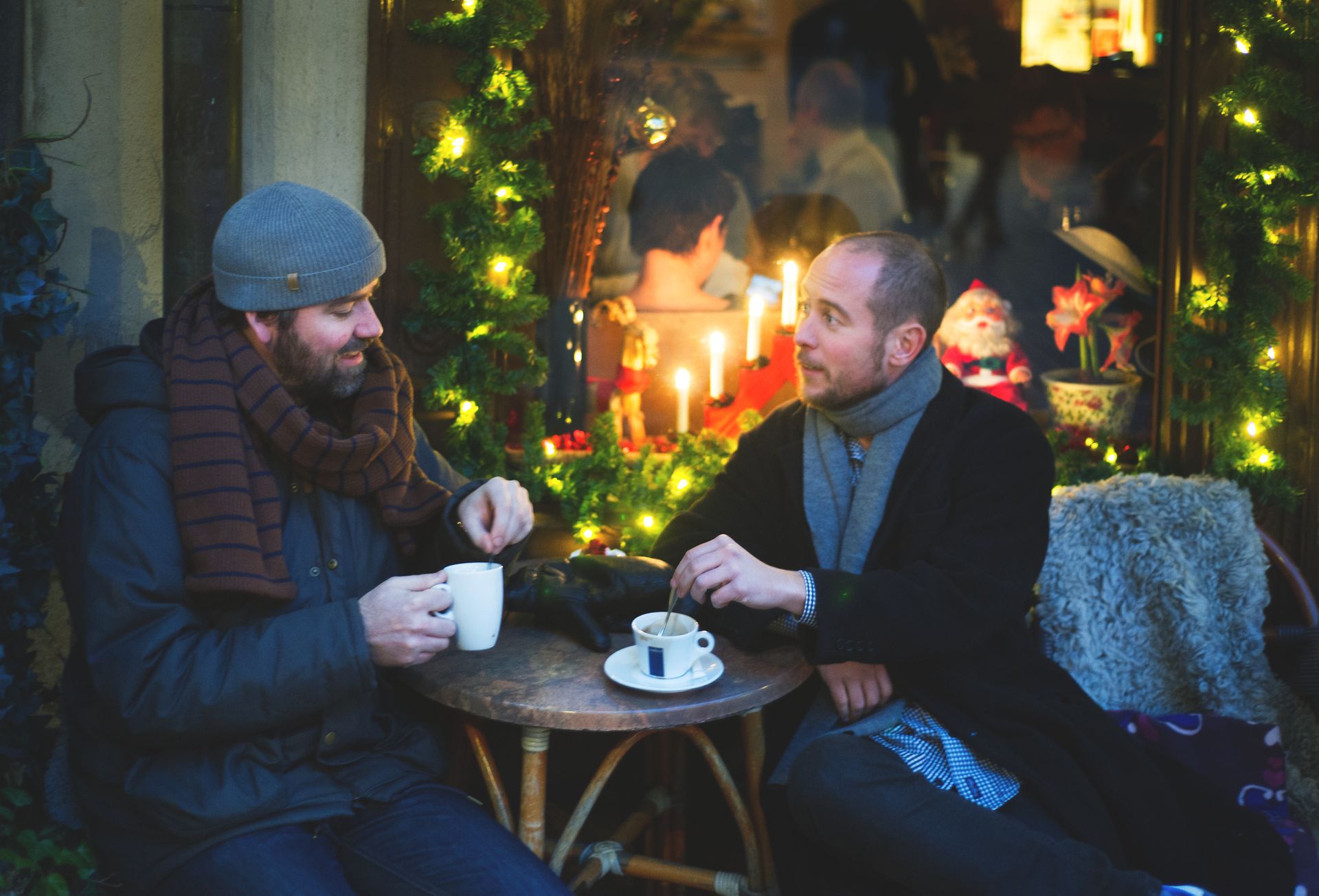 two men enjoying fika