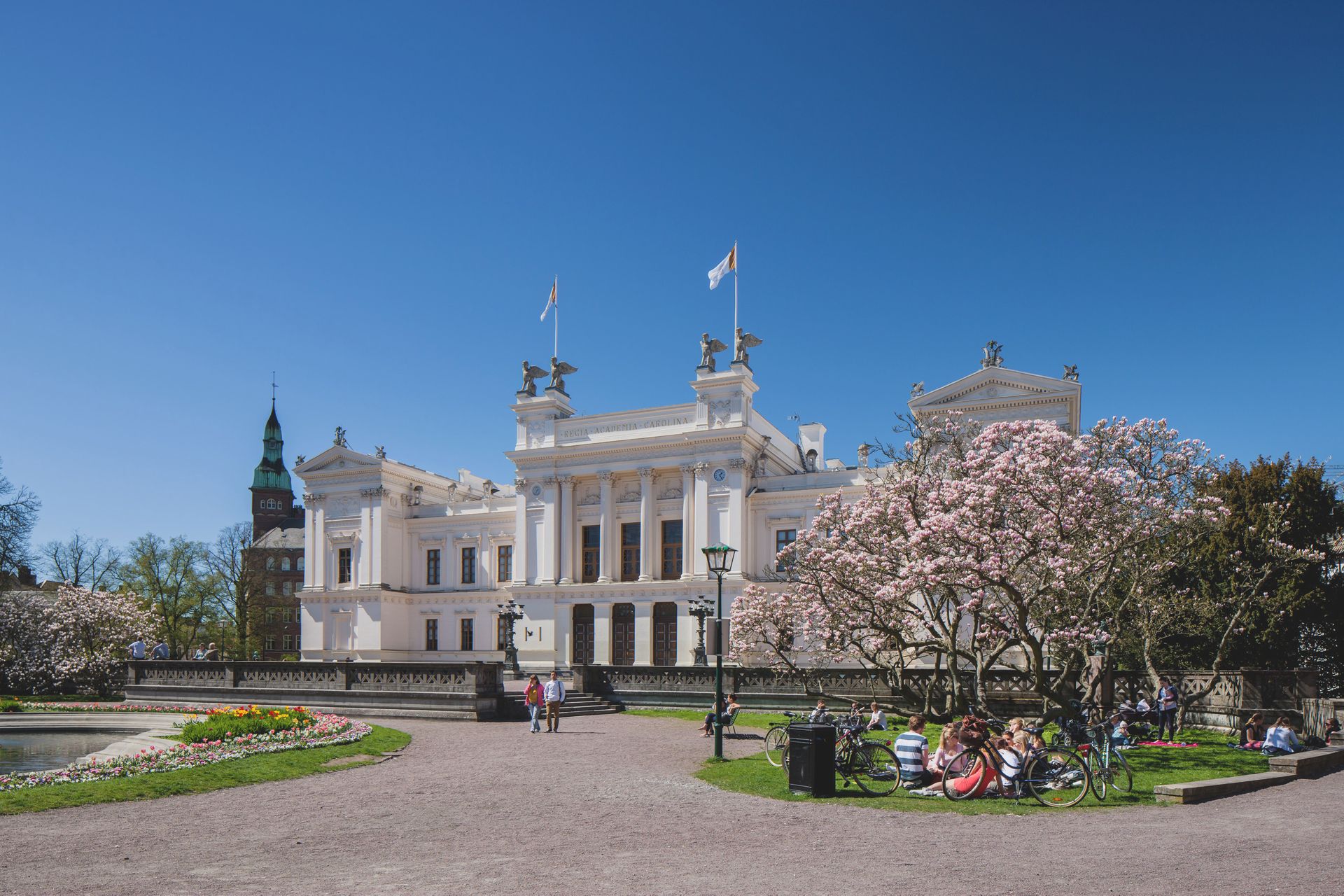 One of the beautiful buildings at the campus of Lund University.