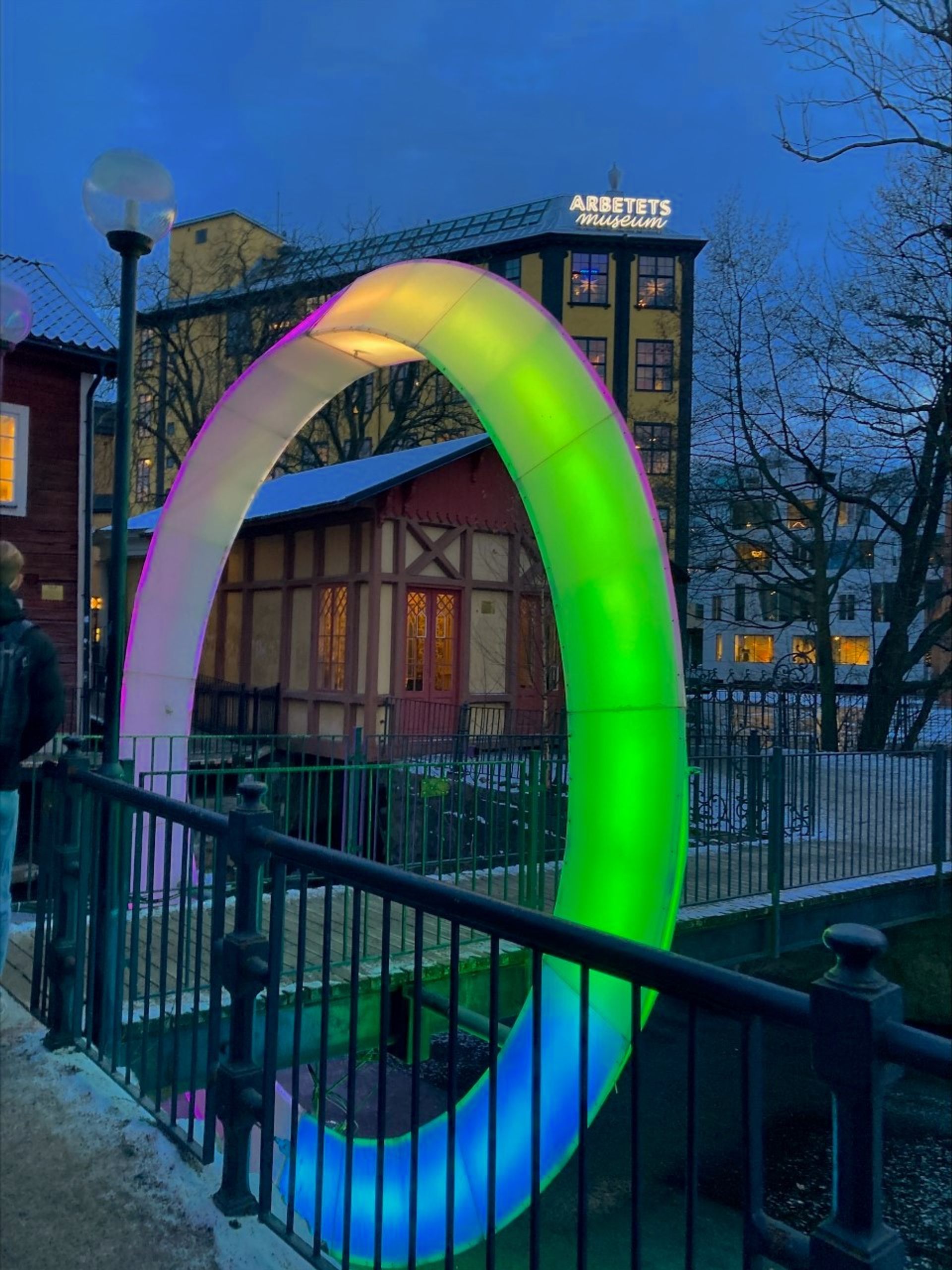 photo of green light tunnel