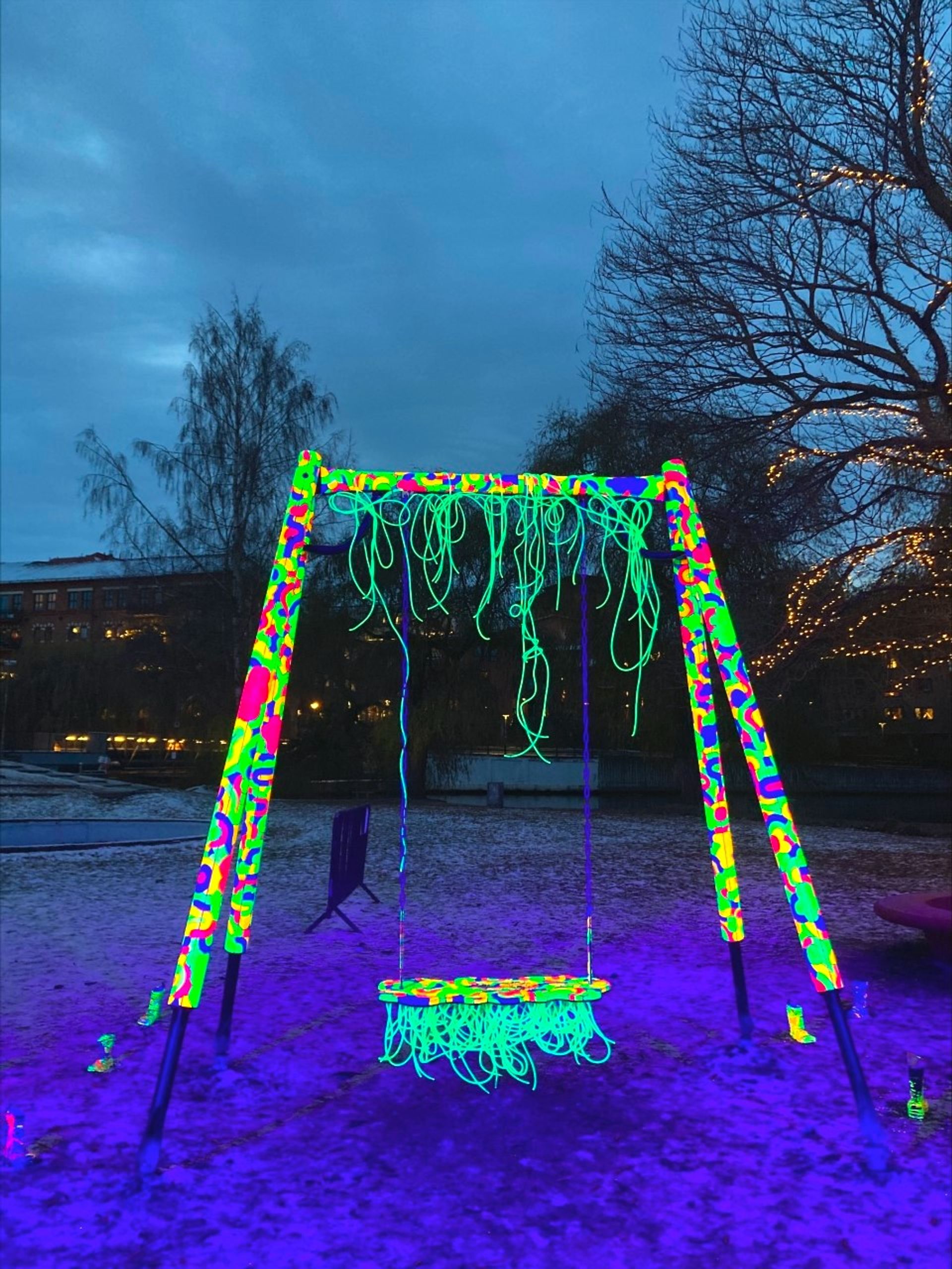 photo of neon swing 