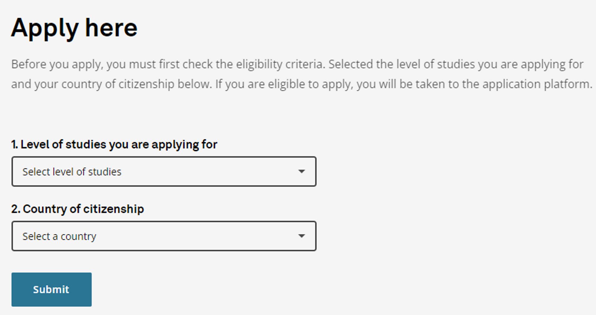 Eligibility Check Page