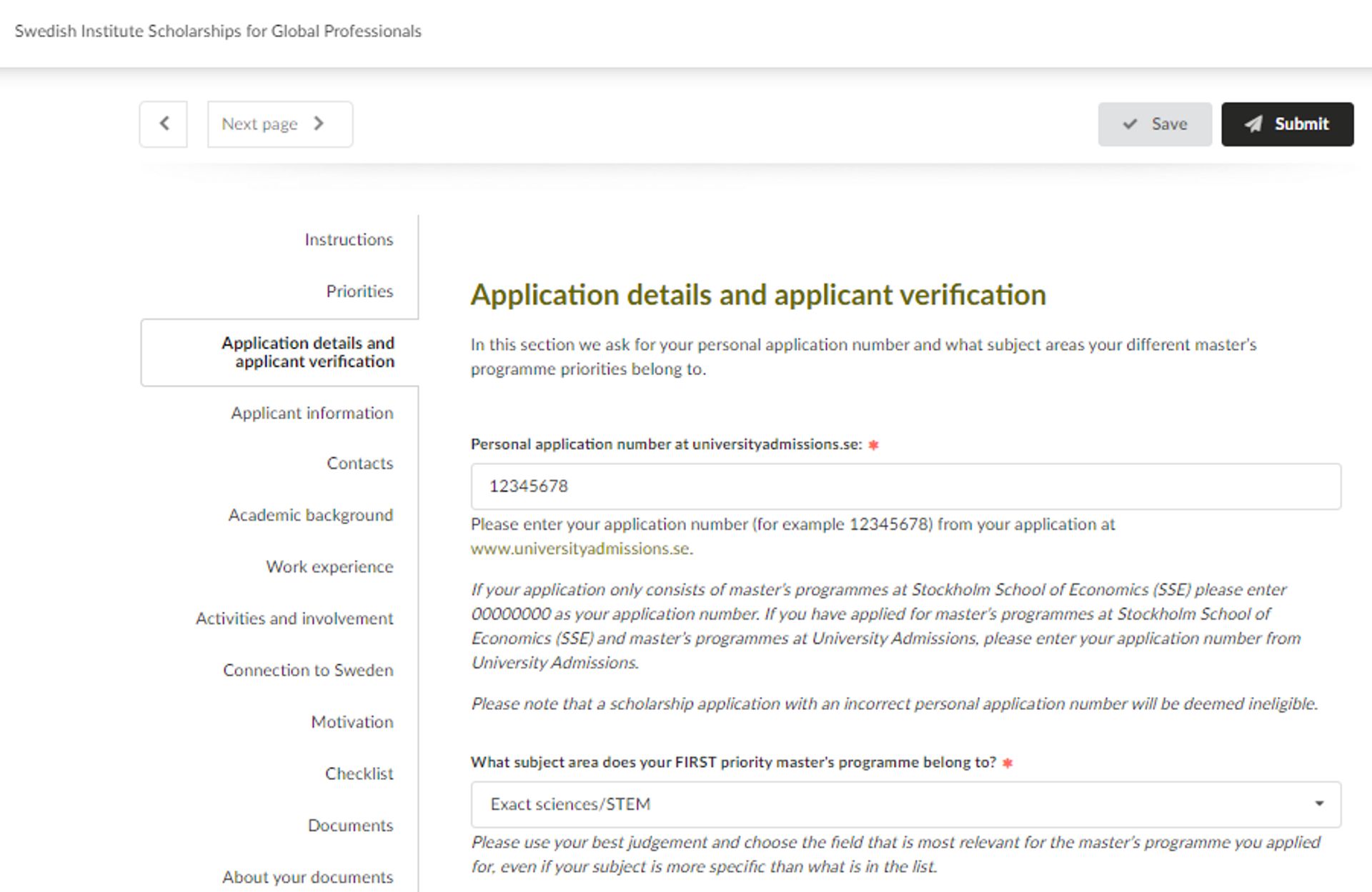 New SI Application Portal Applicant Details Page