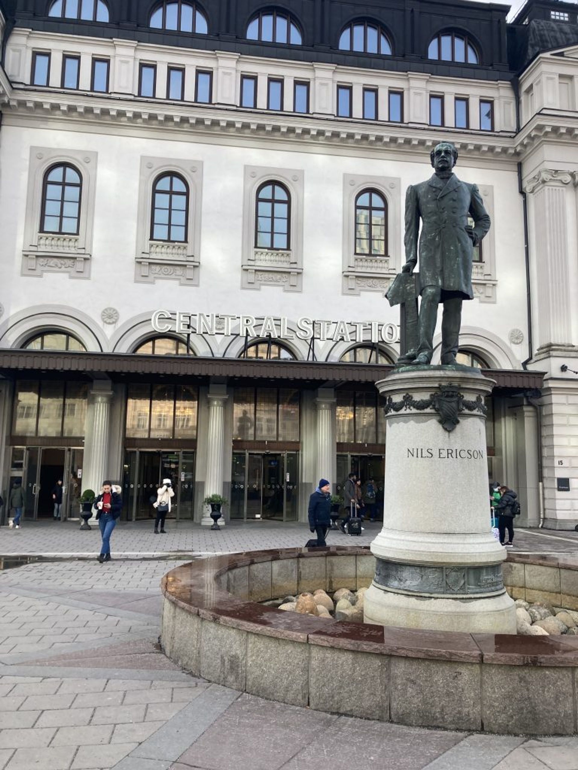 Statue in front of the central station in Stockholm.