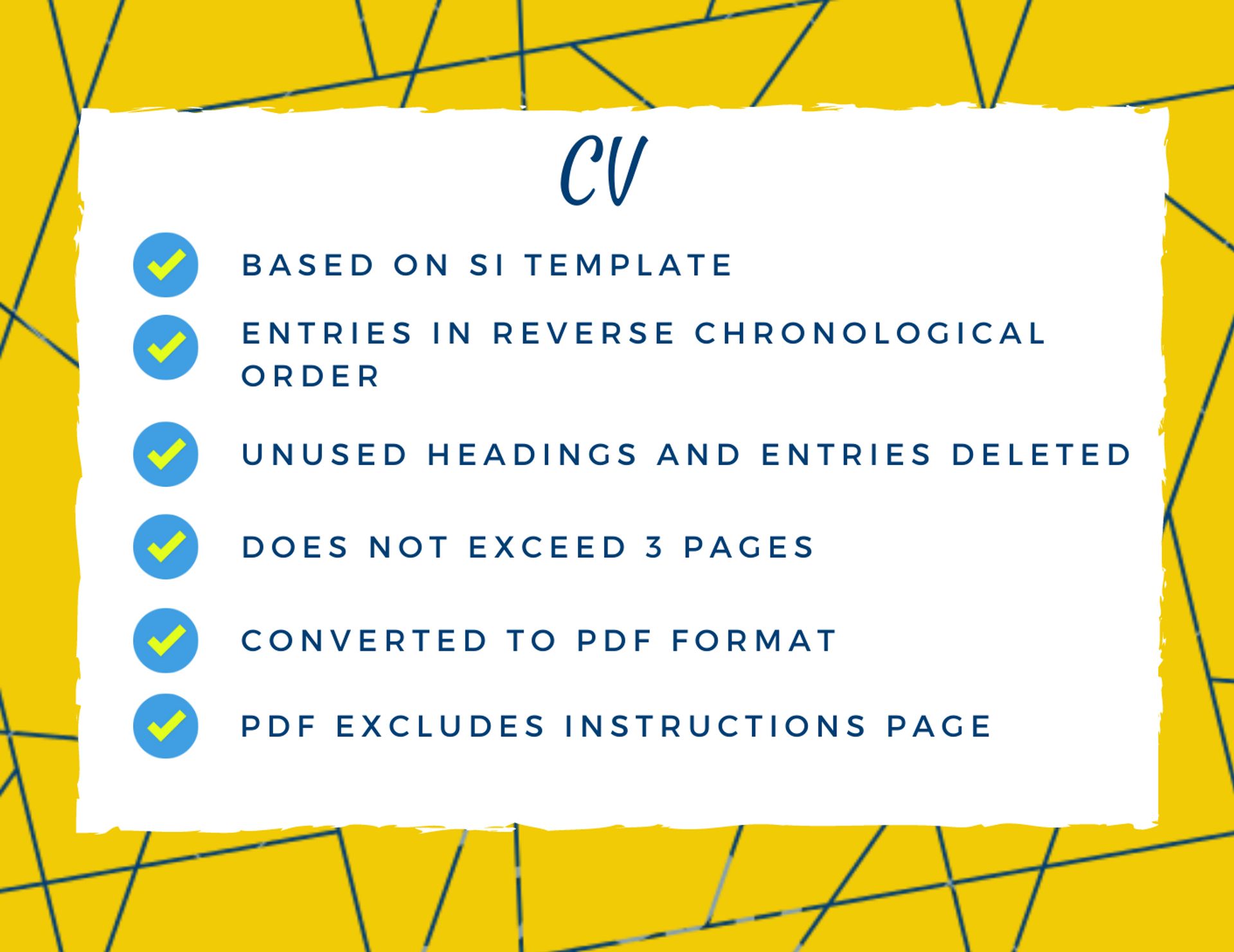 SI Application CV Guidelines