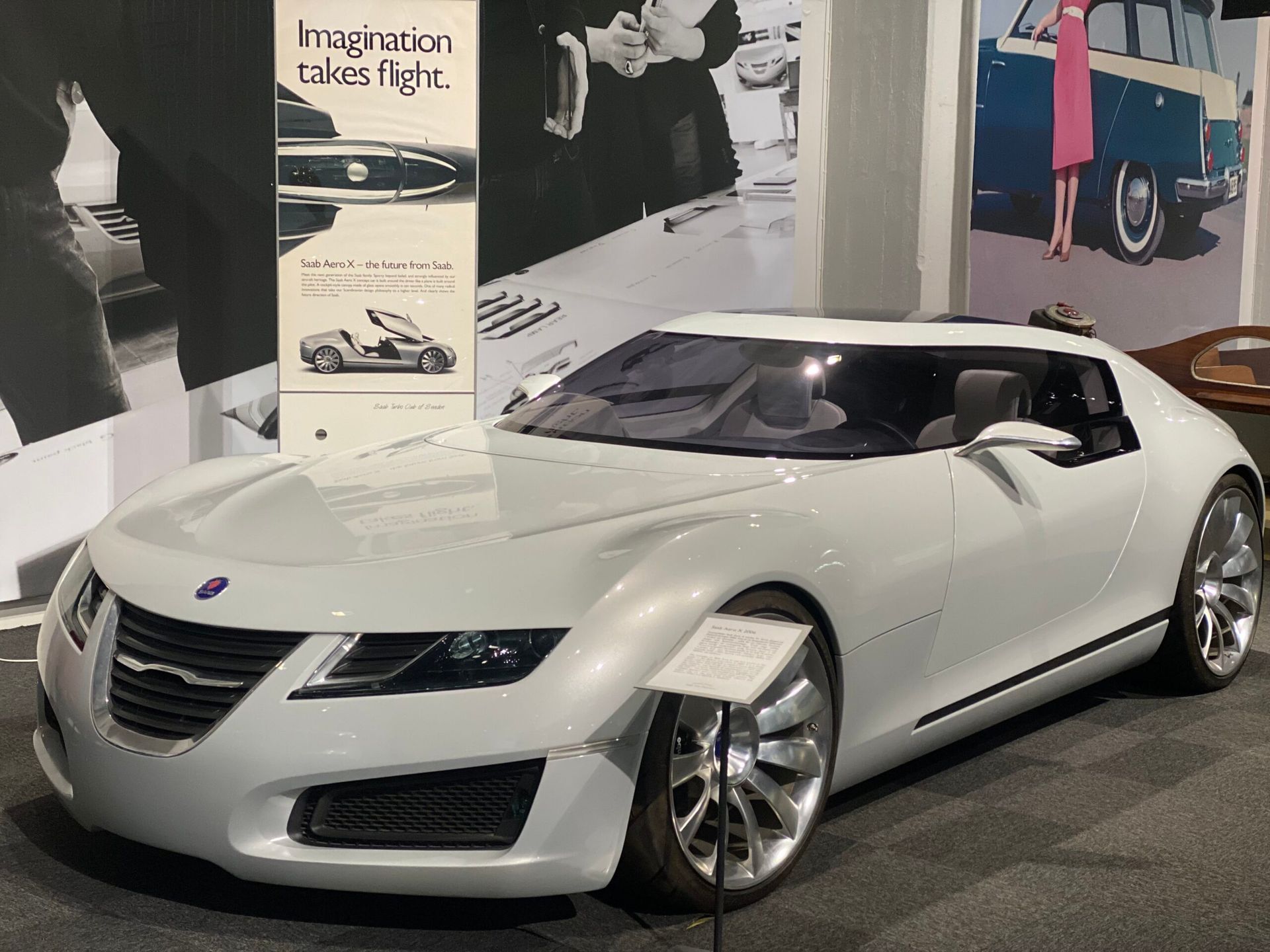 Cars on display at SAAB car museum