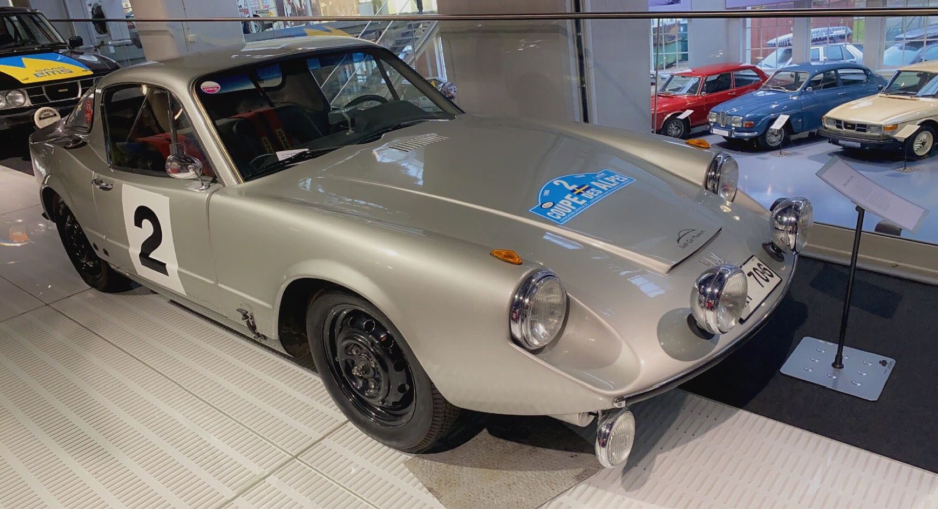 Cars on display at SAAB car museum