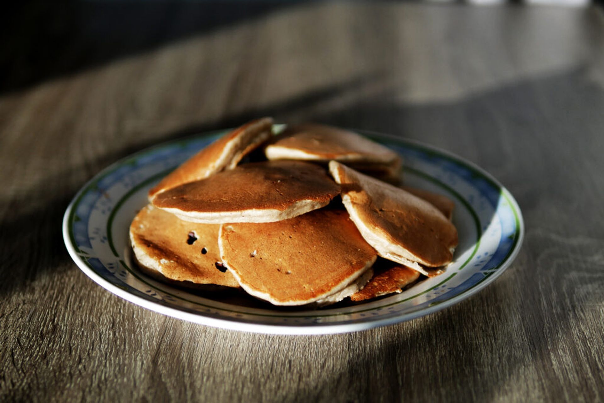 American pancakes on a plate.