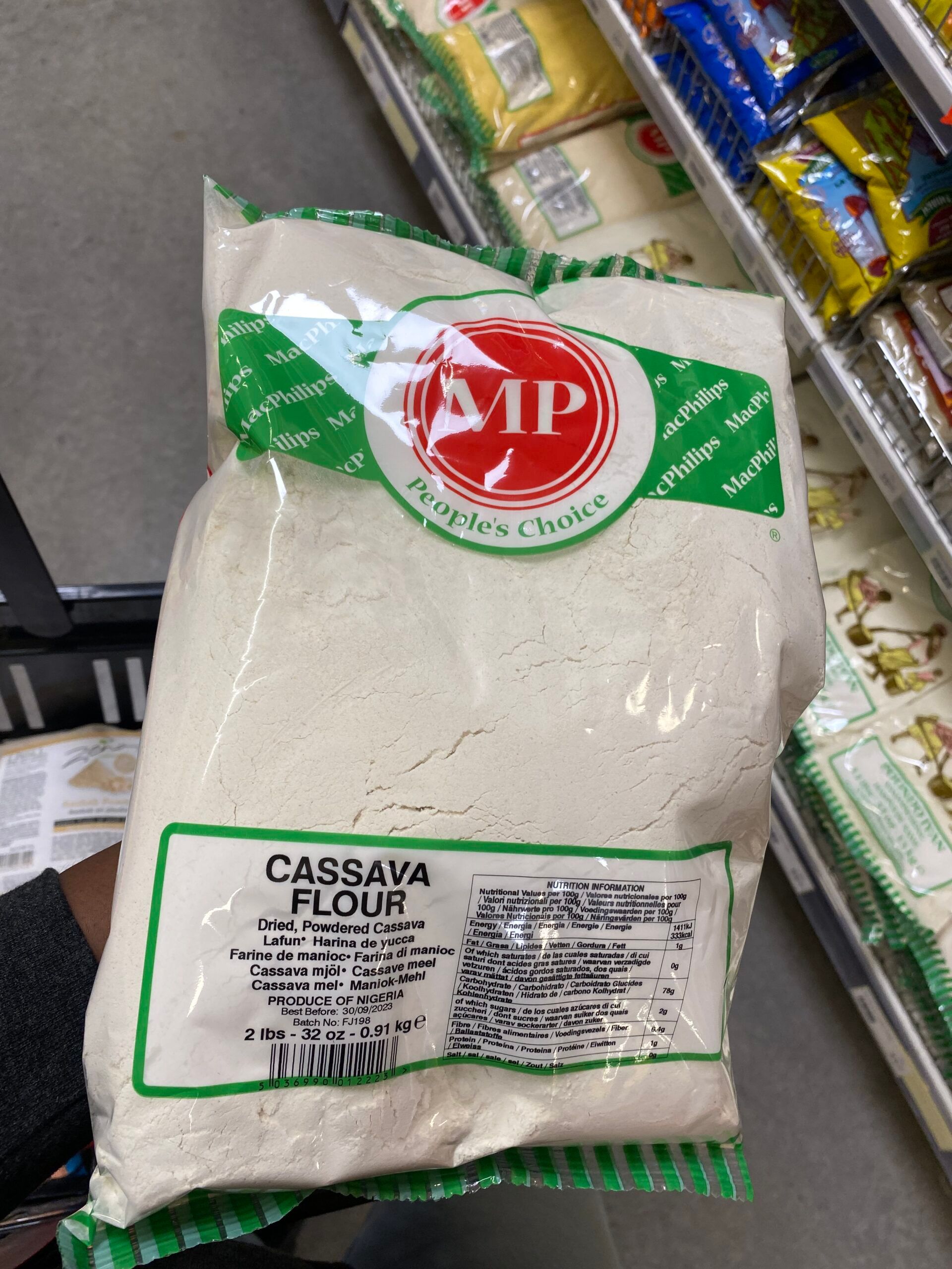 Cassava flour in an African shop