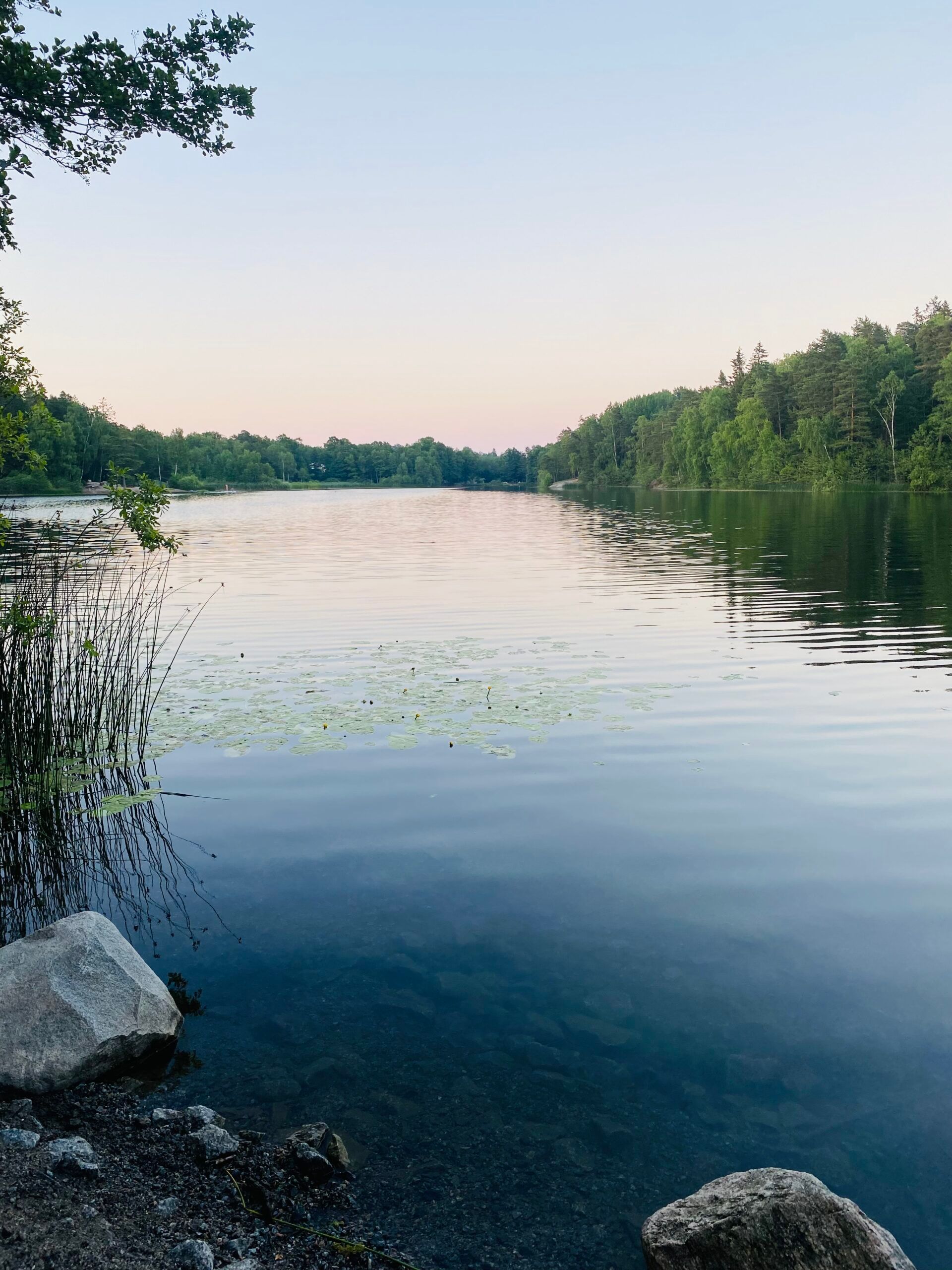 A photo featuring the calm waters of Långsjön Lake.