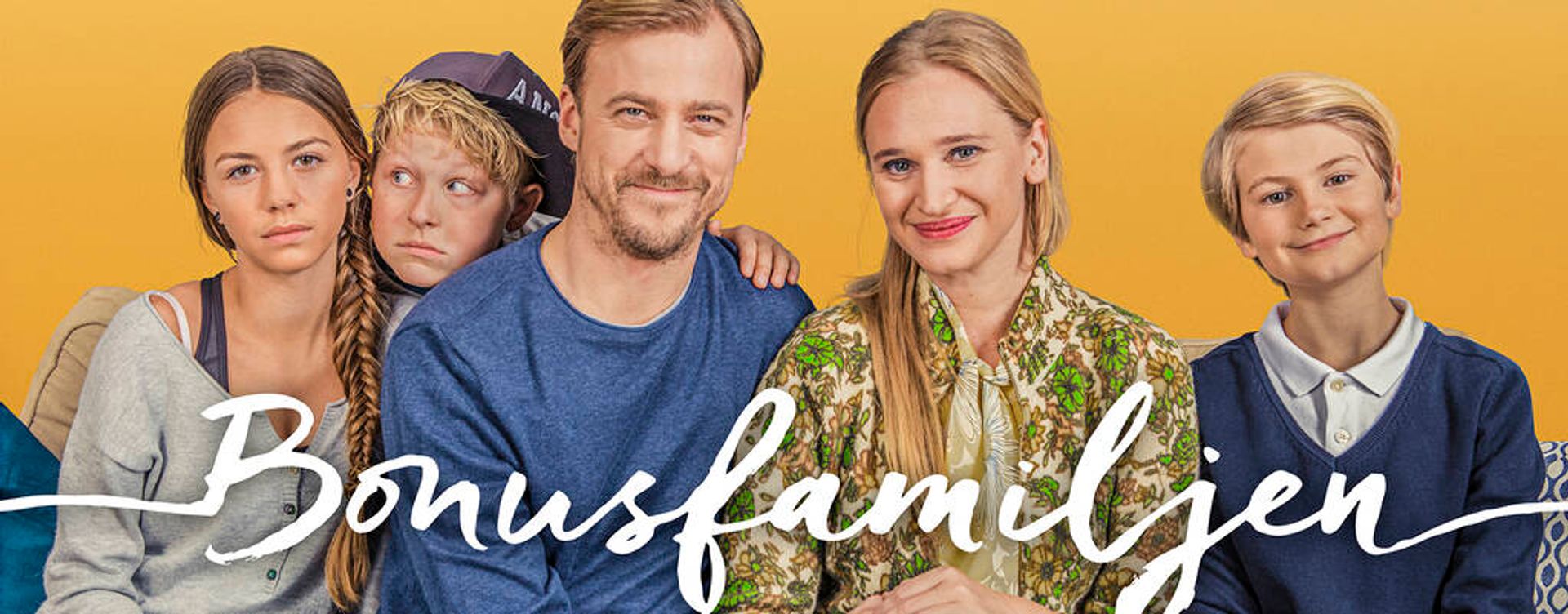 A cover photo for the Swedish TV show 'Bonusfamiljen'.