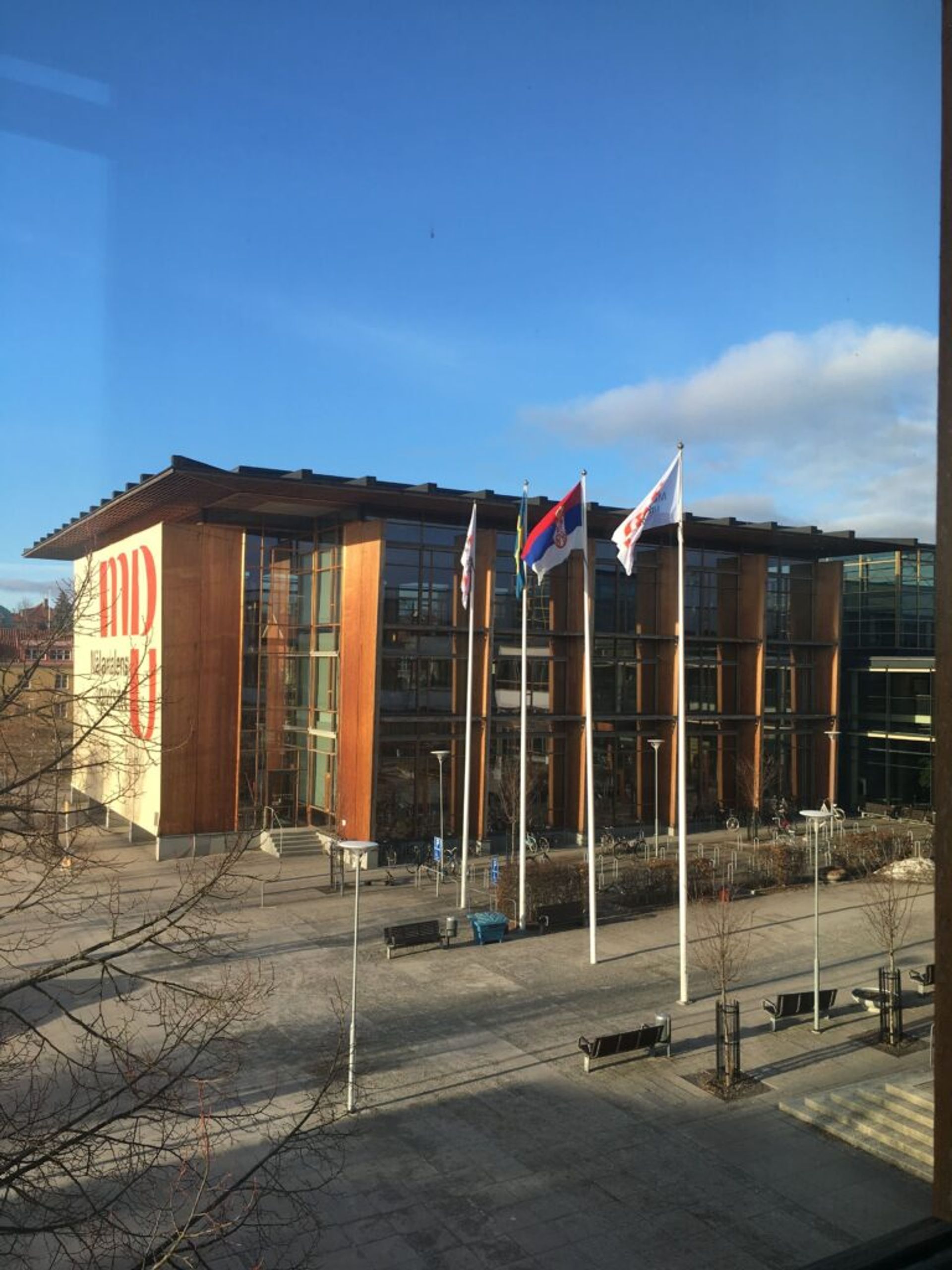 A campus building at Mälardalen University.