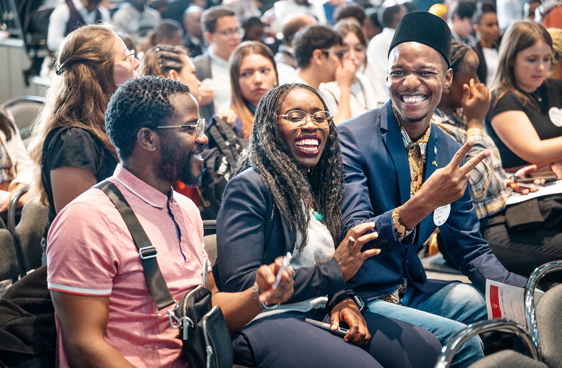 International students smiling at the Swedish Institute Scholarship Kickoff 2023.