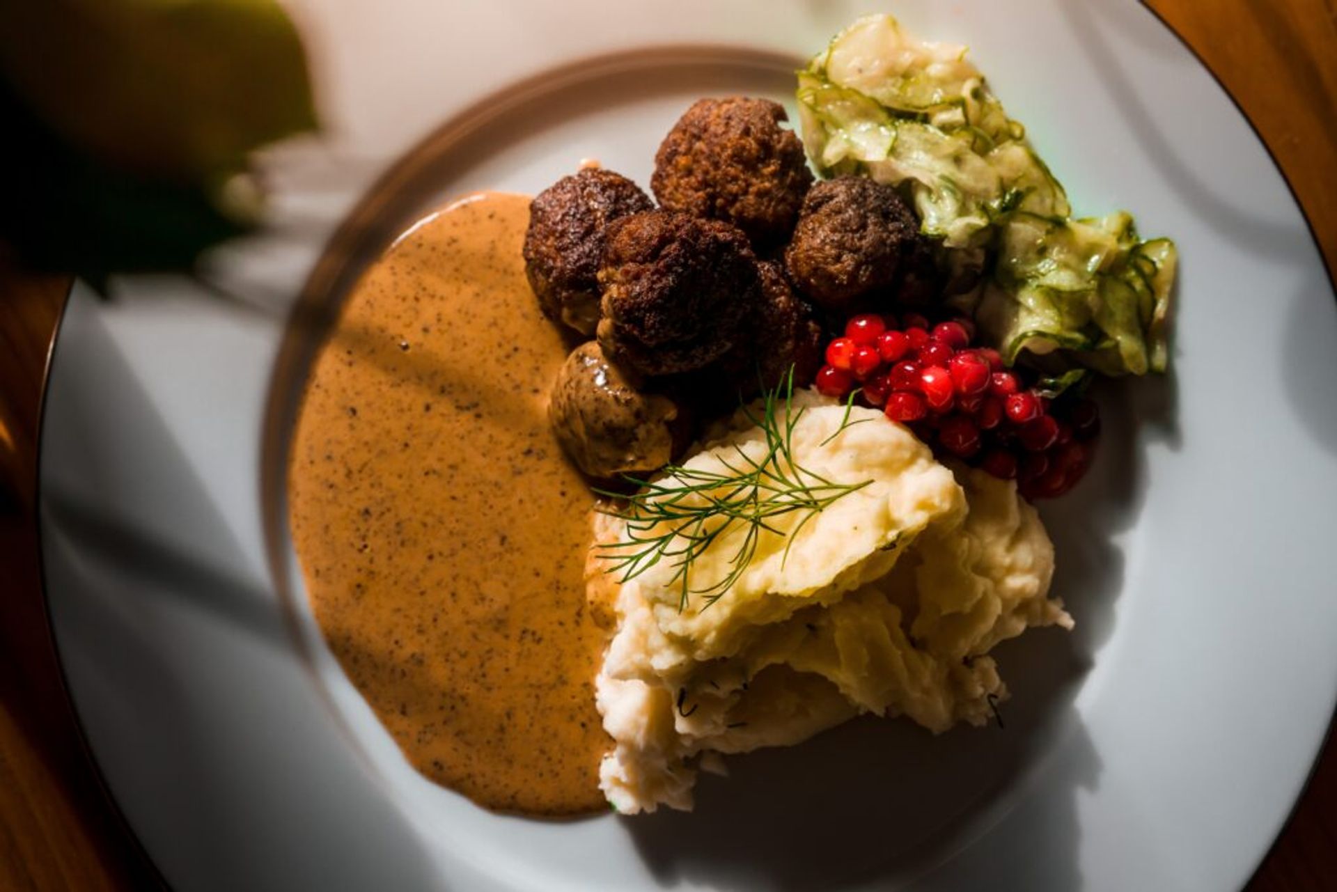 Swedish meatballs served in plate