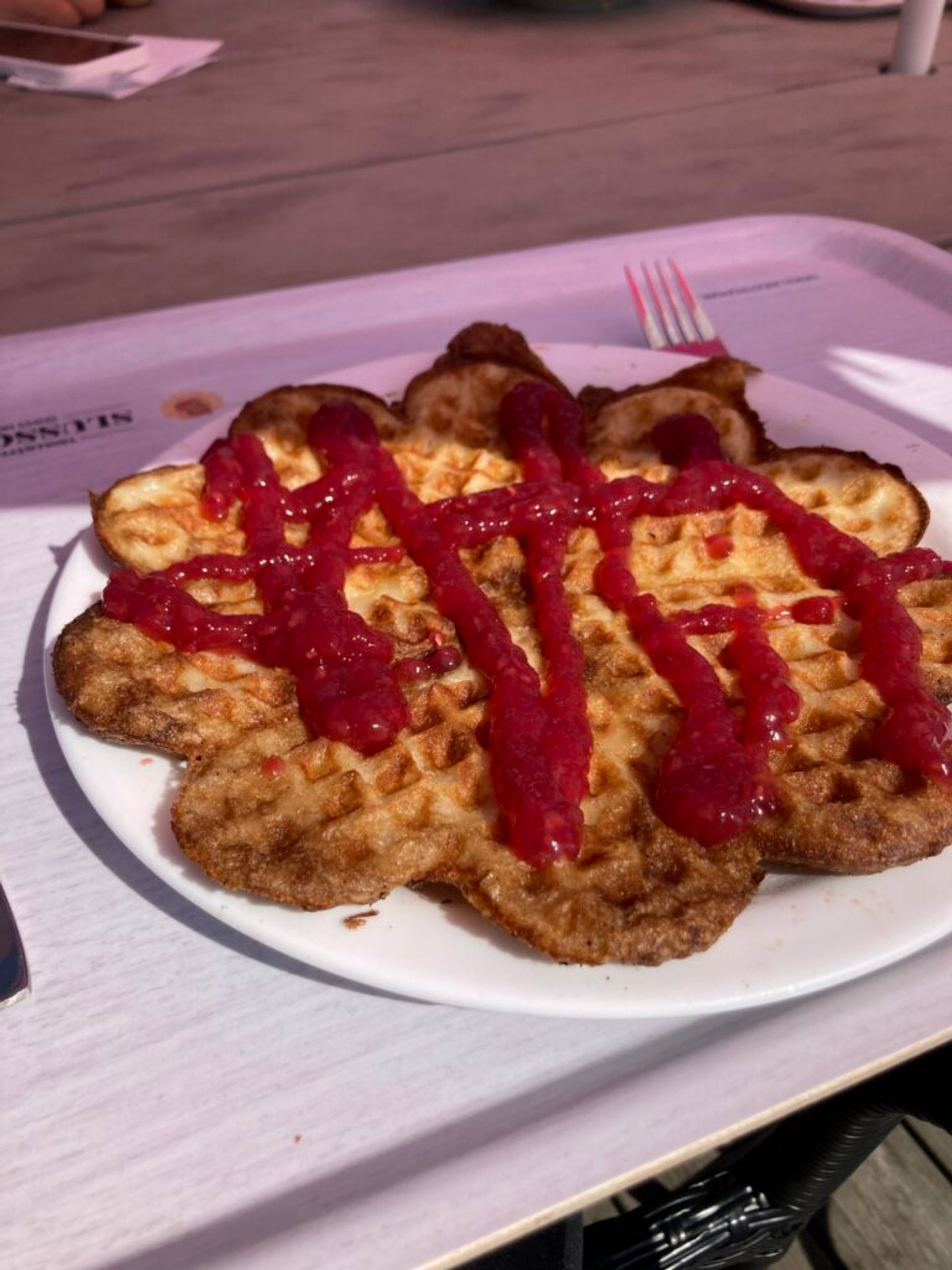 Waffles with jam