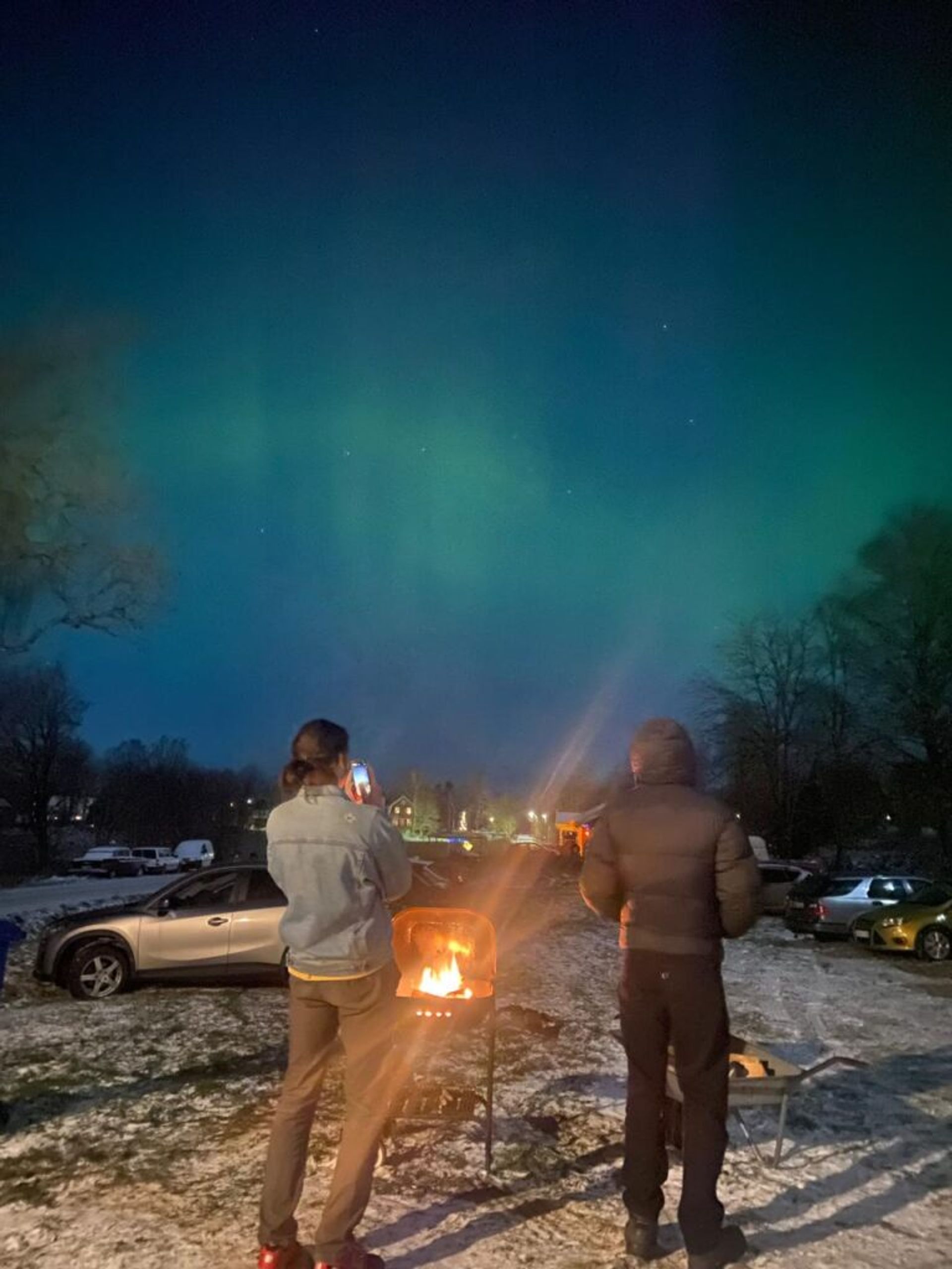 Northern lights or aurora borealis found near Jönköping, Sweden.