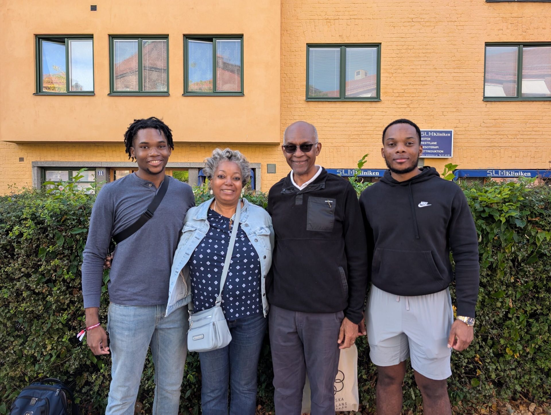 Photo of Joshua and his family in Sweden 