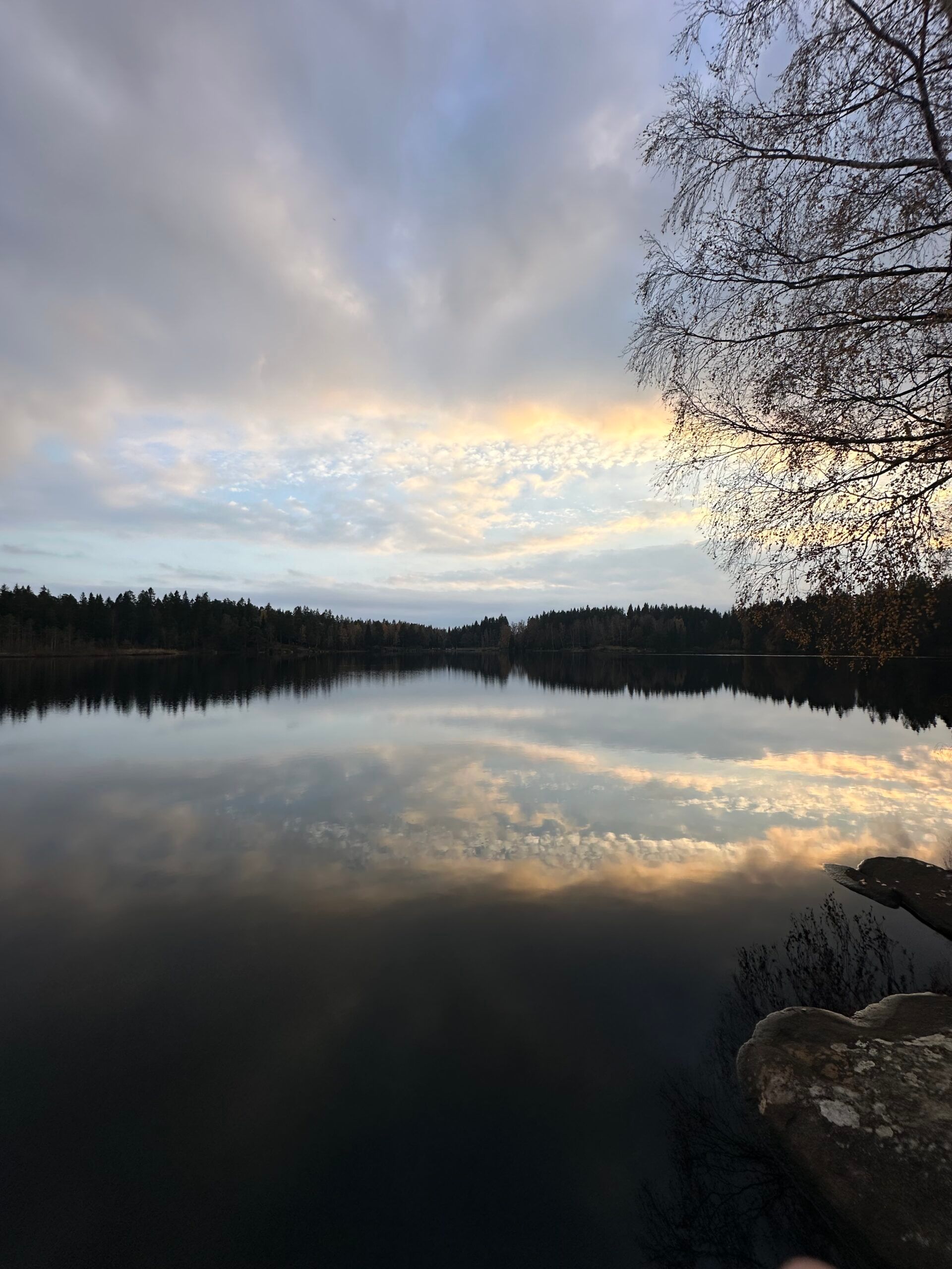 A lake during sunset