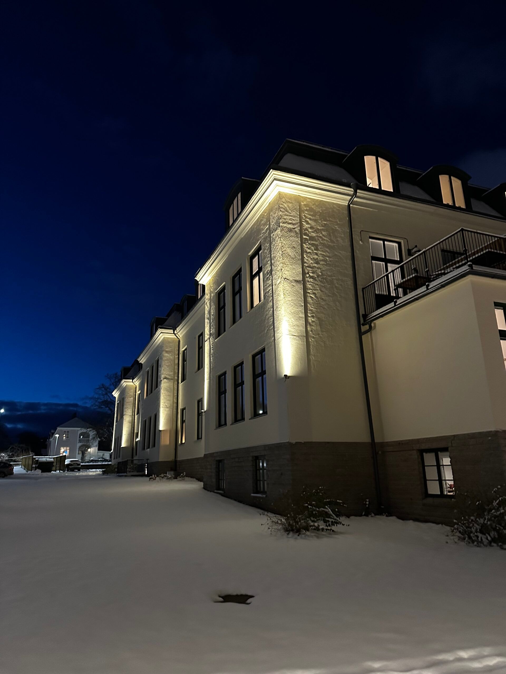 An exterior shot of a student-accommodation building