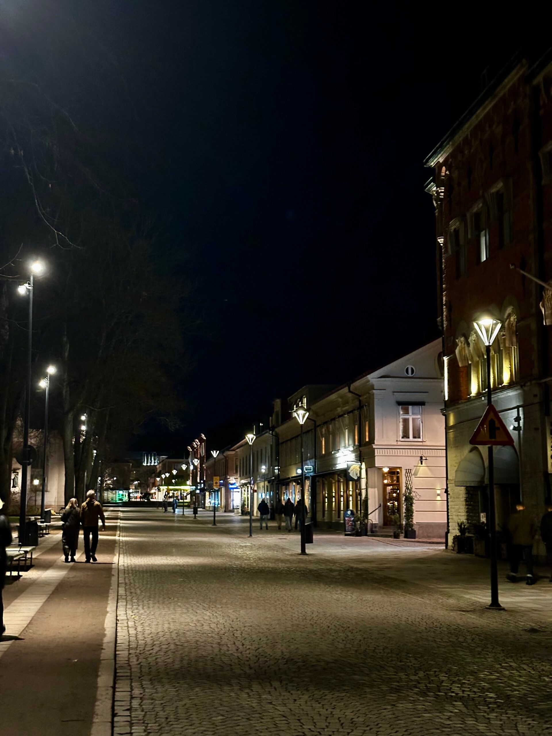 A city street during night