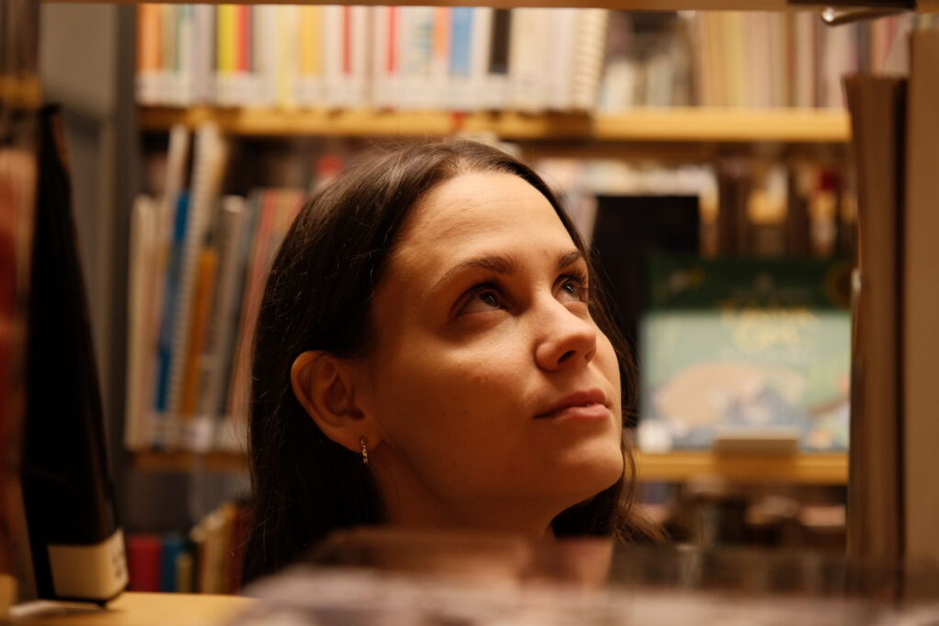 Girl in a library