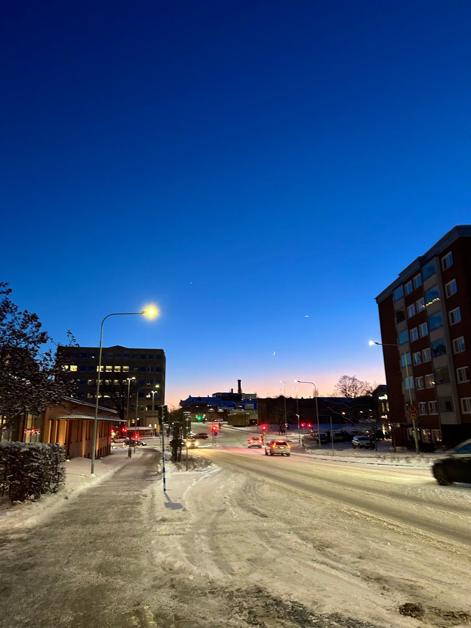 a city during sunset