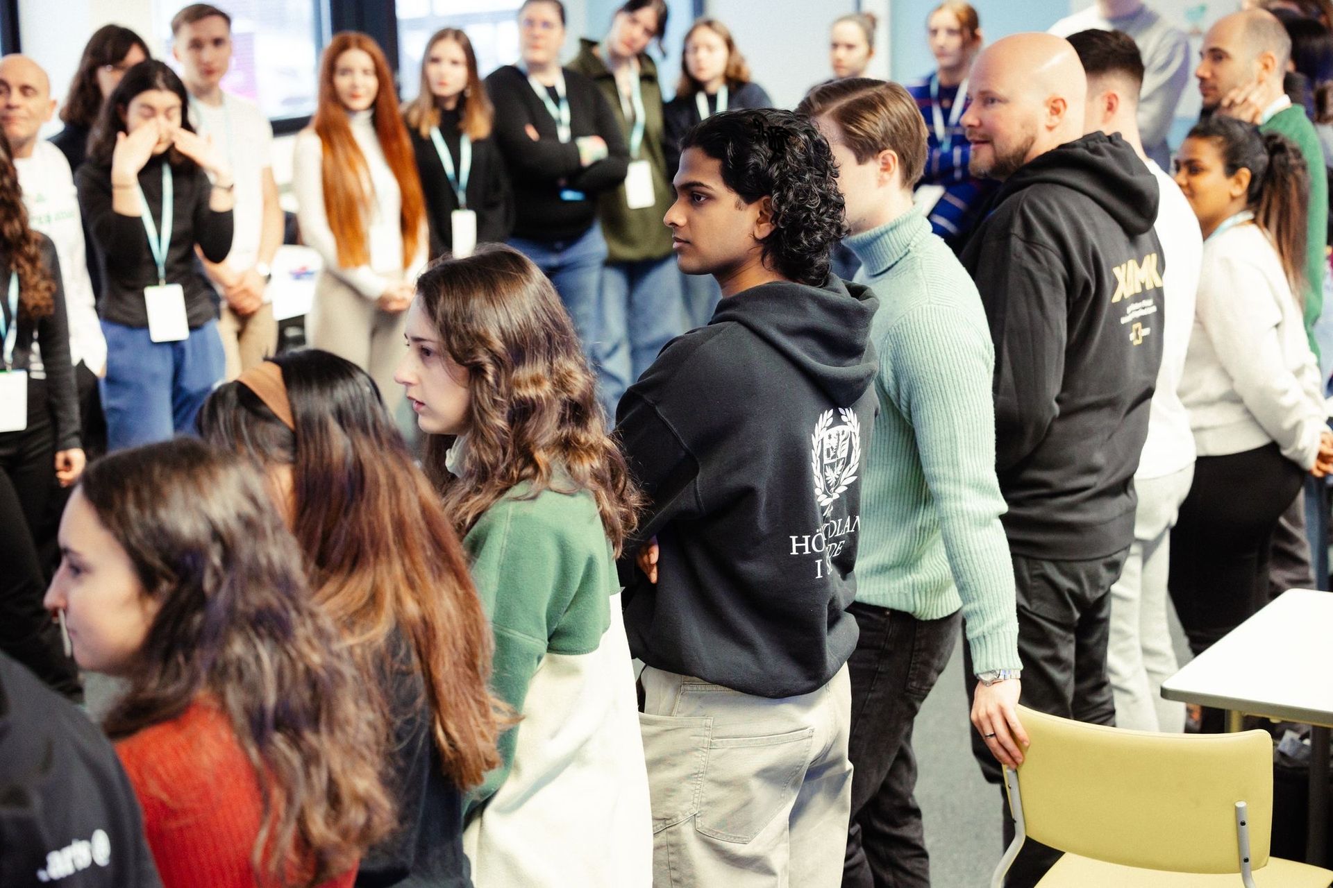 students standing in a line