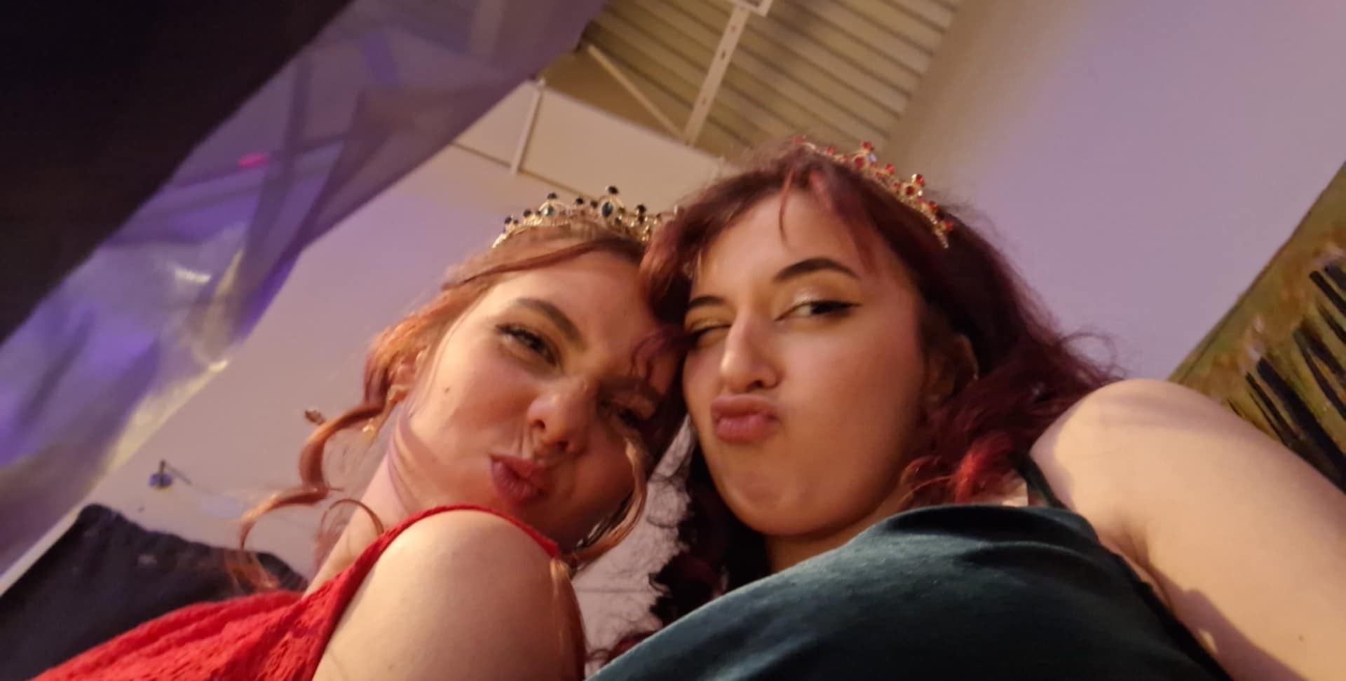 A close up selfie of two toastmasters