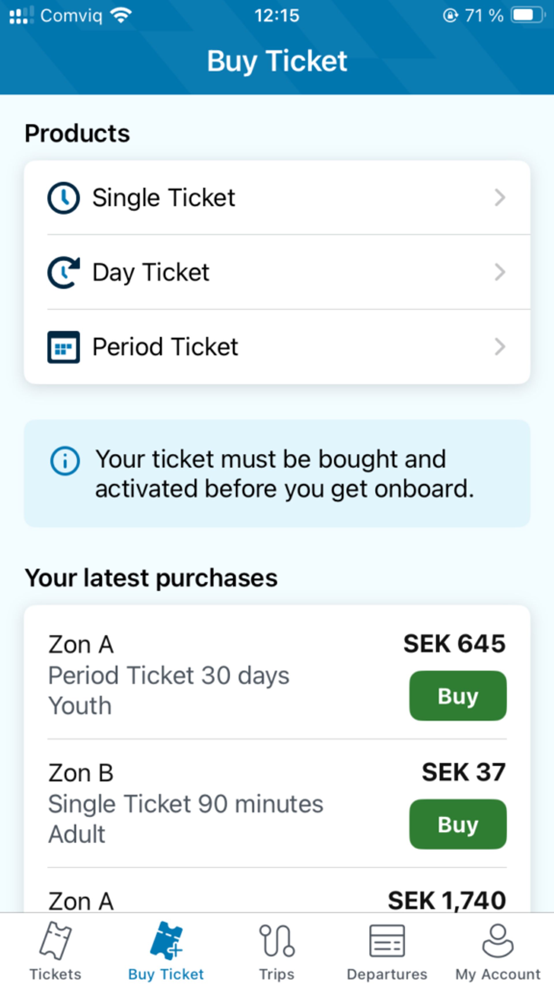 Västtrafik to go app