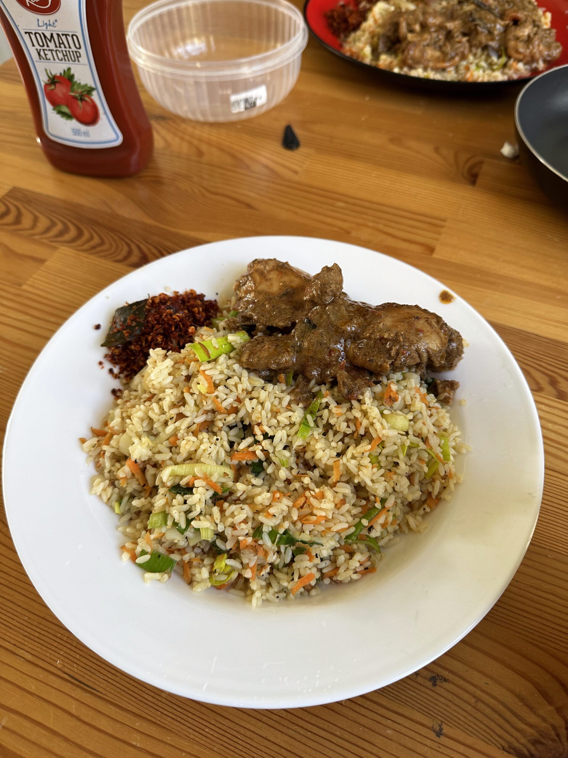 a plate of fried rice