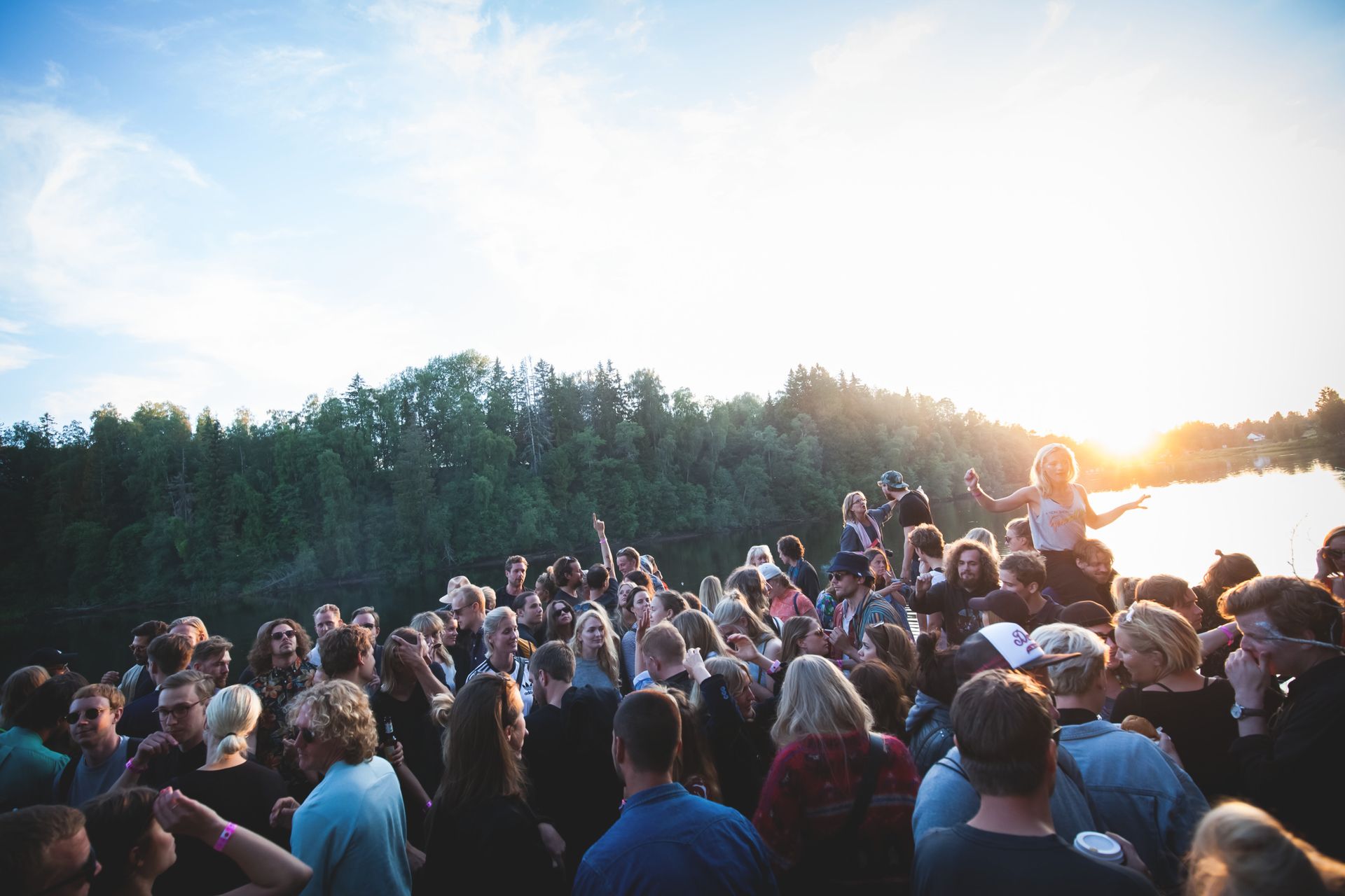 Students outdoor partying