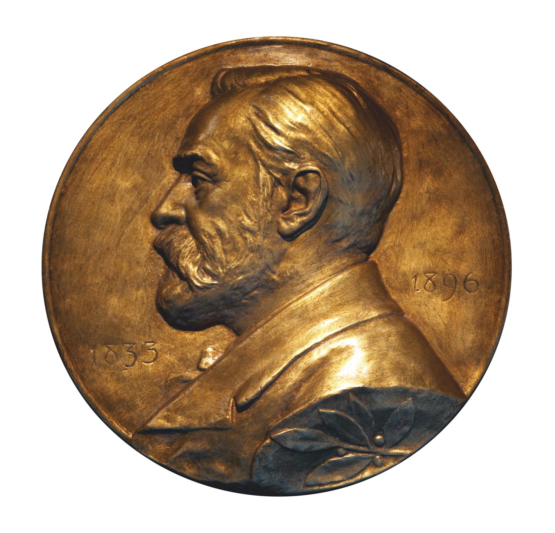A close up of the Nobel prize medal