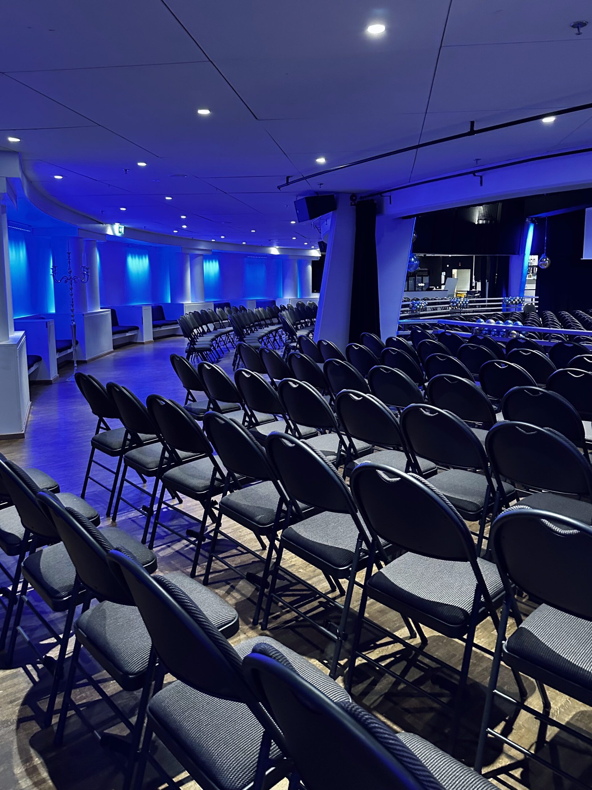 empty seating inside an event space